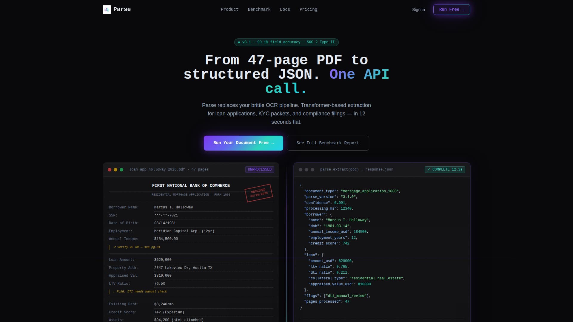 Extract — Document Processing Landing Page Template