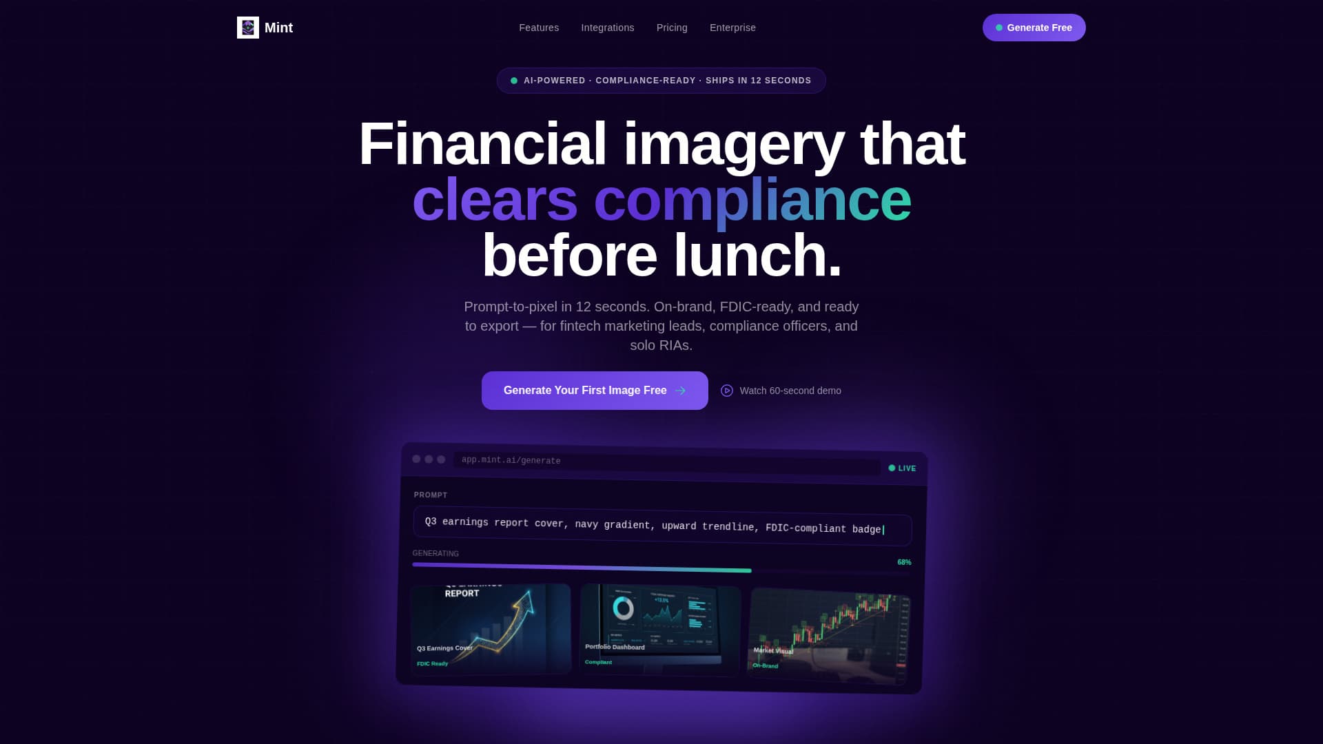Mint - Powerful Fintech Landing Page Template