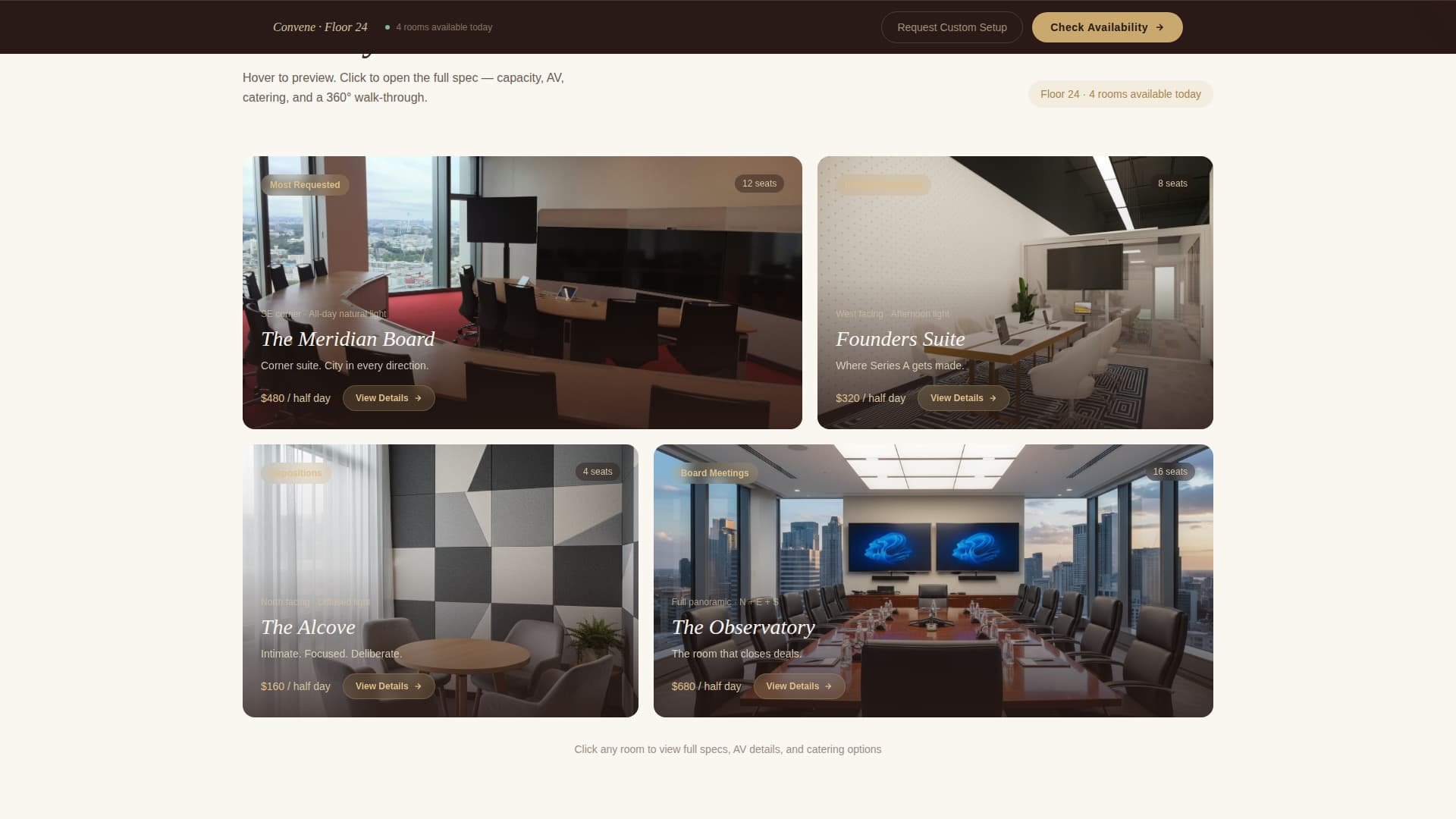 Convene - Executive Meetingroom Landing Page Template