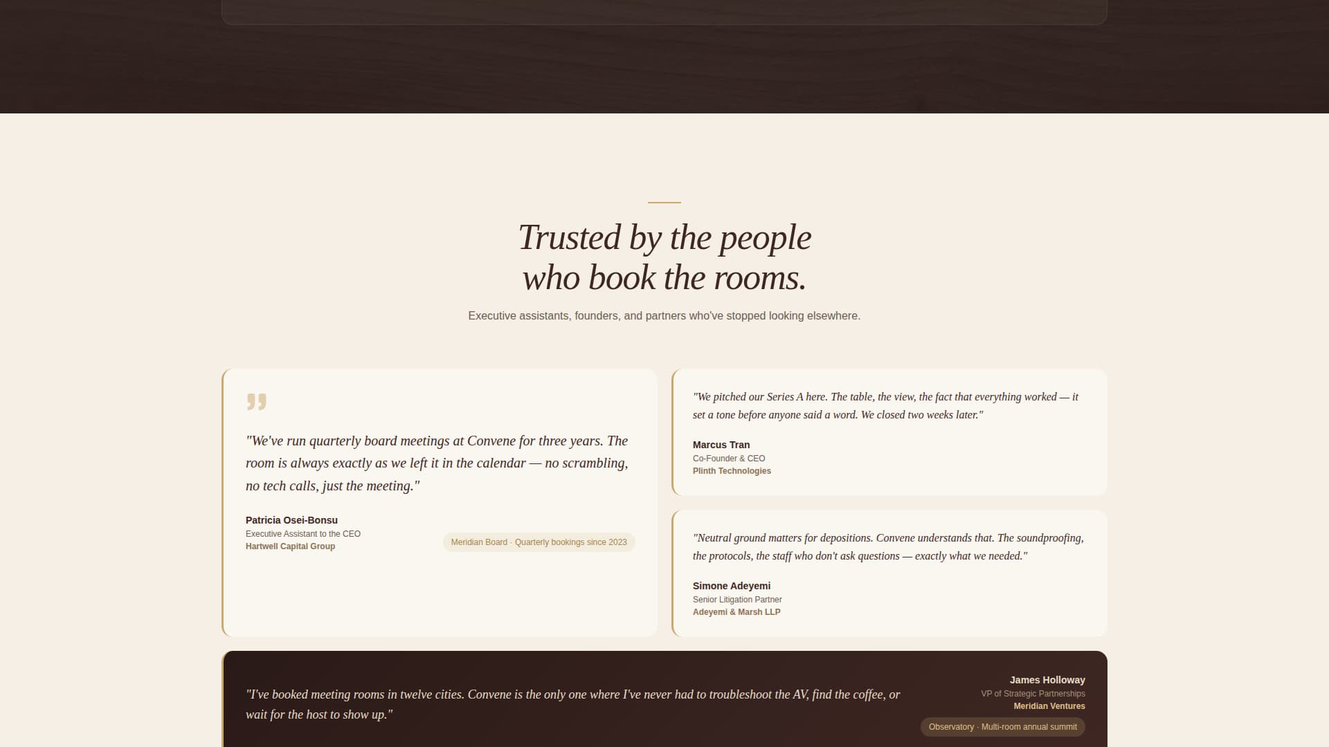 Convene - Executive Meetingroom Landing Page Template