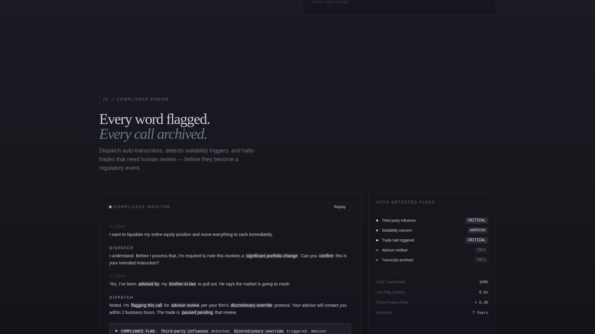 Dispatch - Intelligent Wealth Management Landing Page Template