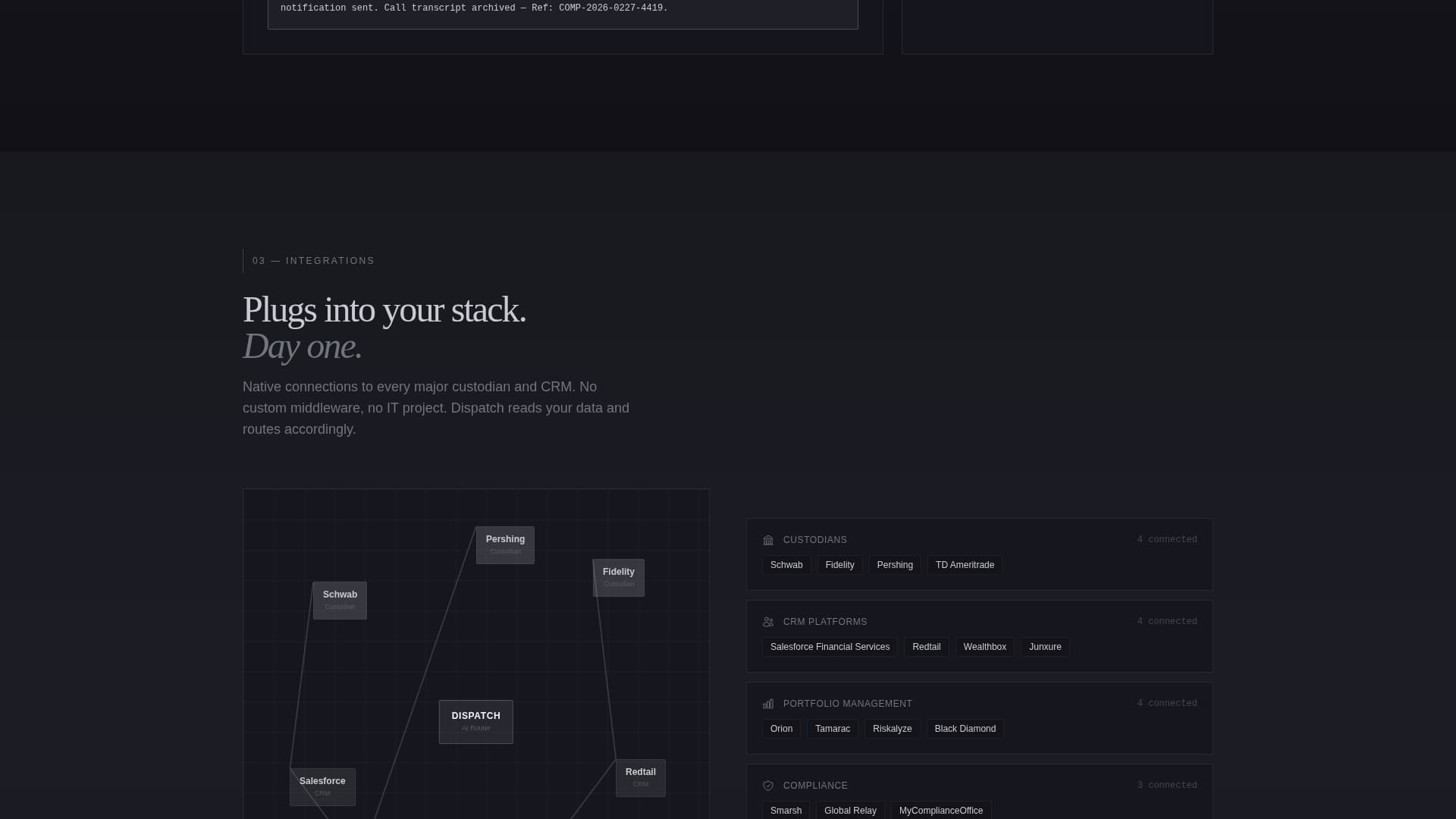 Dispatch - Intelligent Wealth Management Landing Page Template