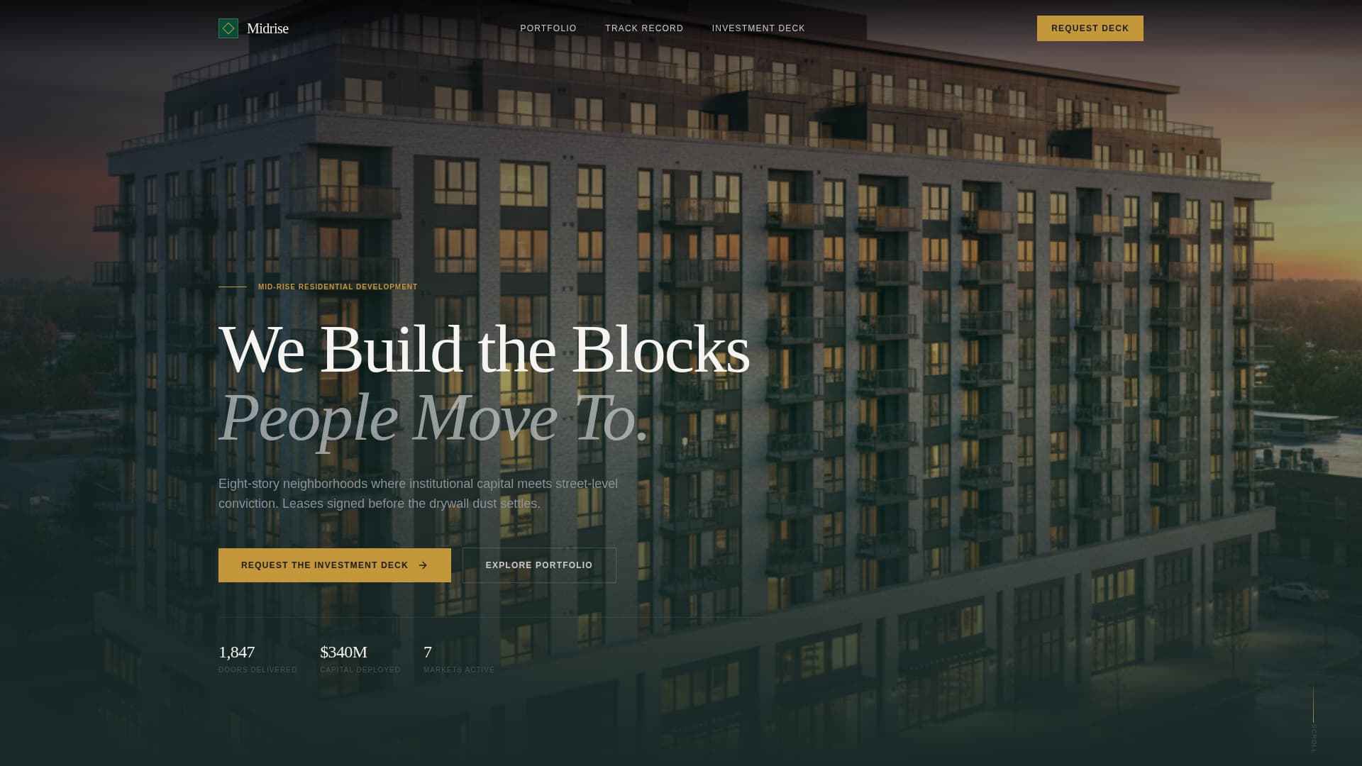Midrise - Precision Developer Landing Page Template