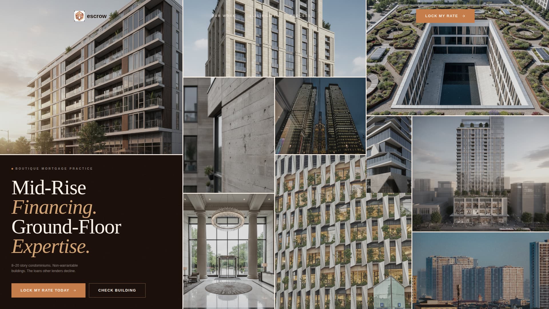 Escrow - Boutique Mortgage Landing Page Template