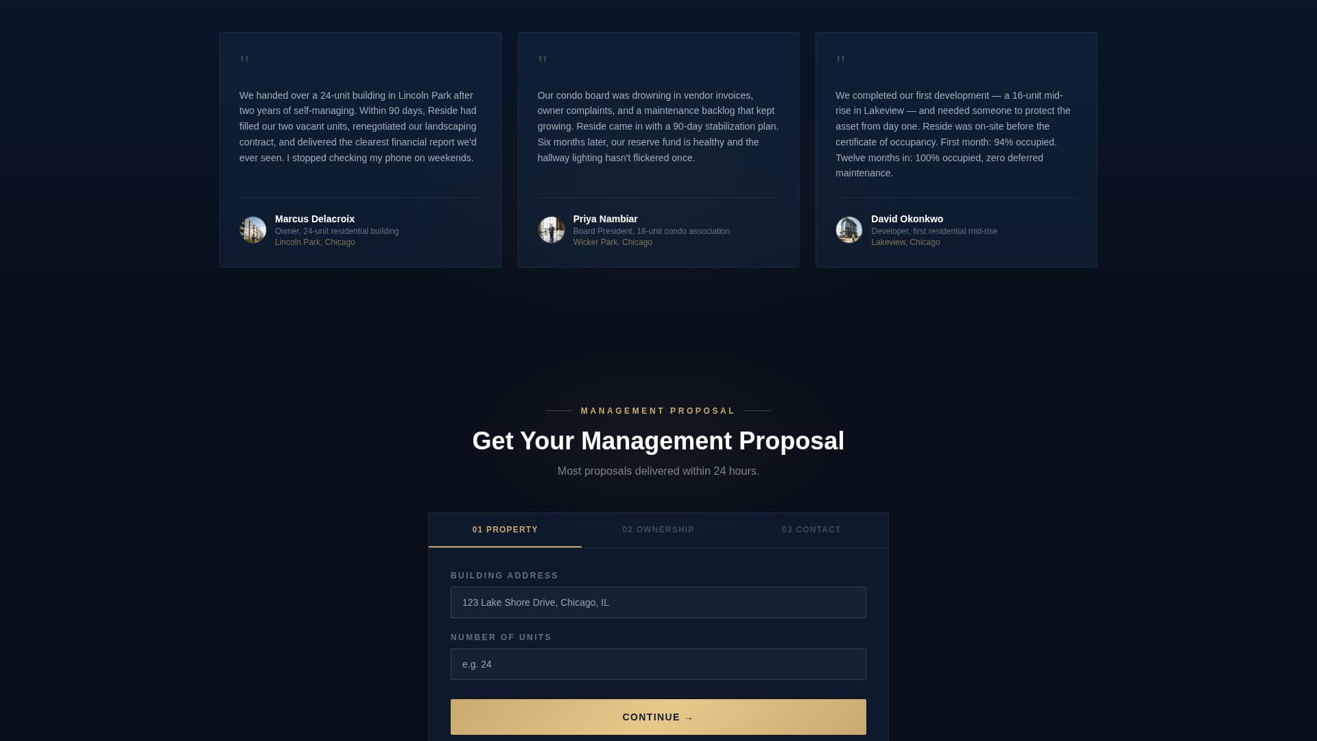 Reside - Minimal Propertymanagement Landing Page Template