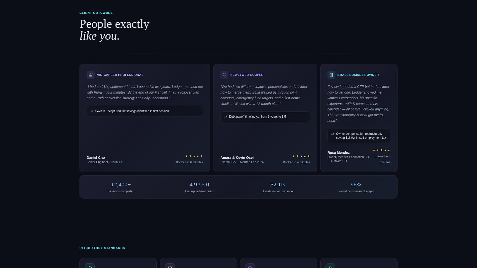 Ledger - Intelligent Advisor Landing Page Template