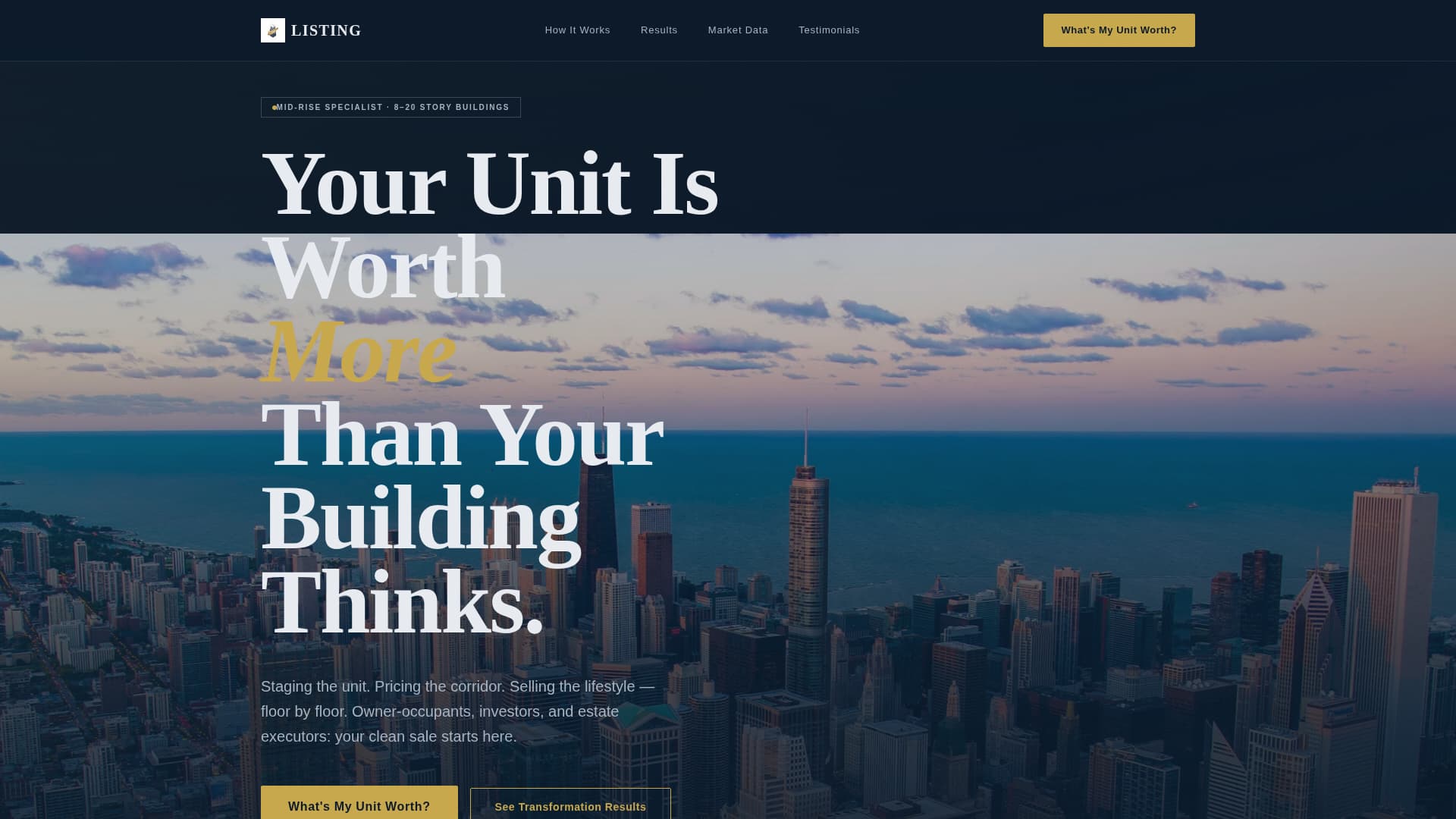 Listing - Panoramic Midrise Landing Page Template