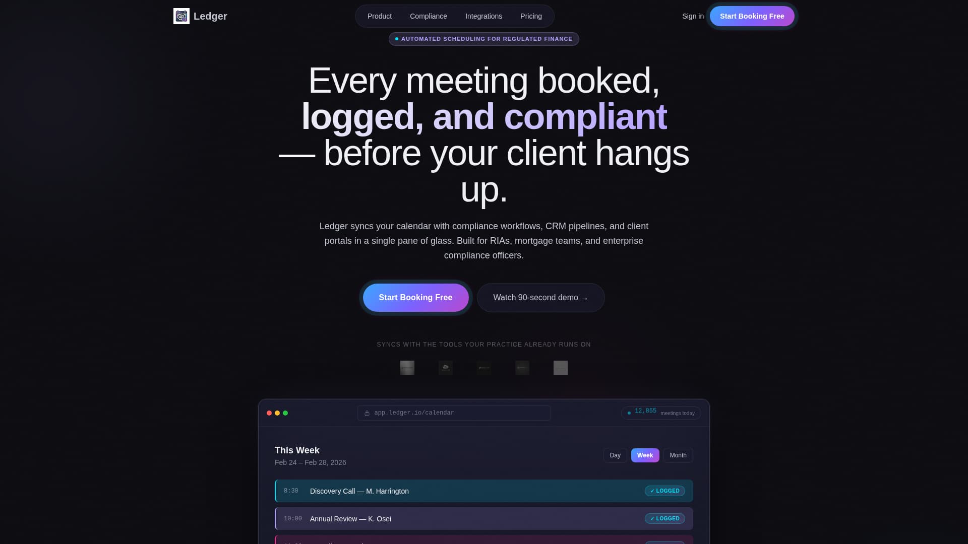 Financial Services Software & SaaS Booking Website Template