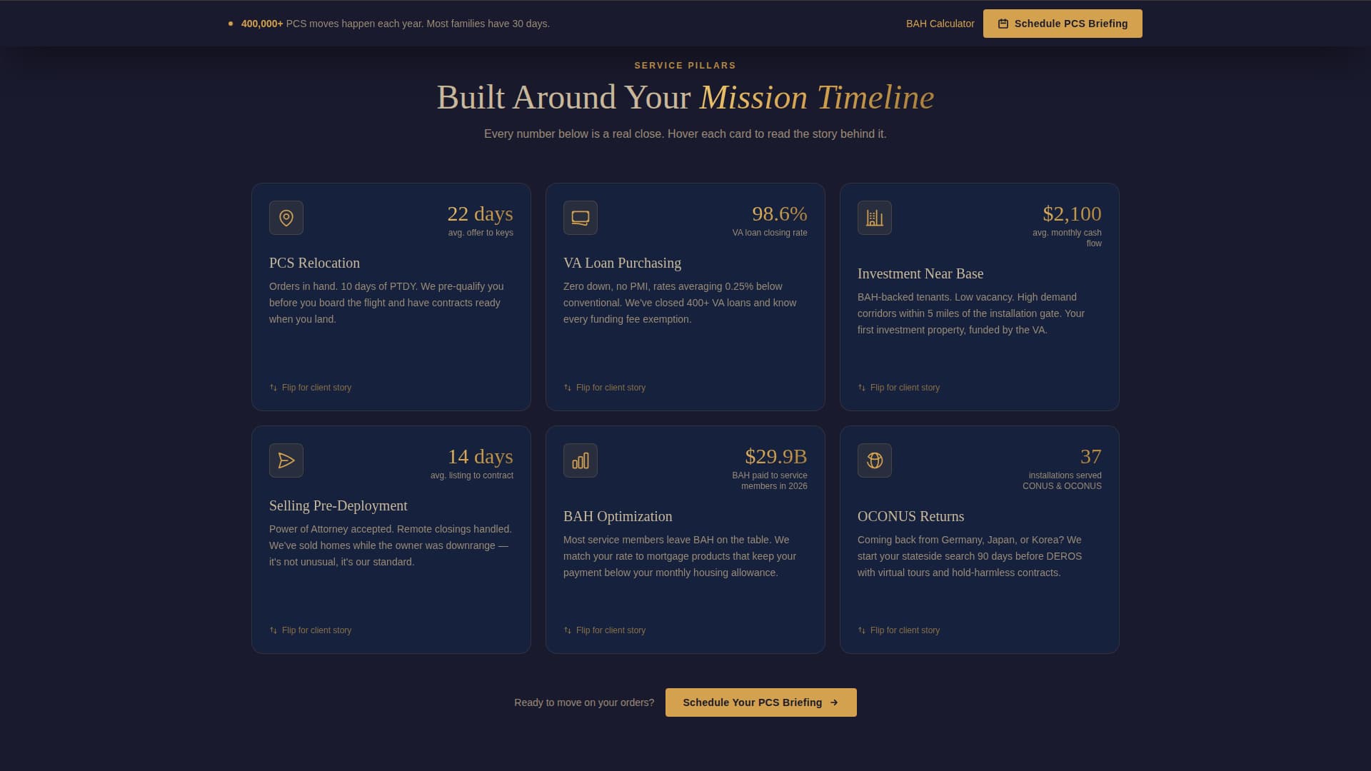 Garrison - Tactical Militaryrelocation Landing Page Template