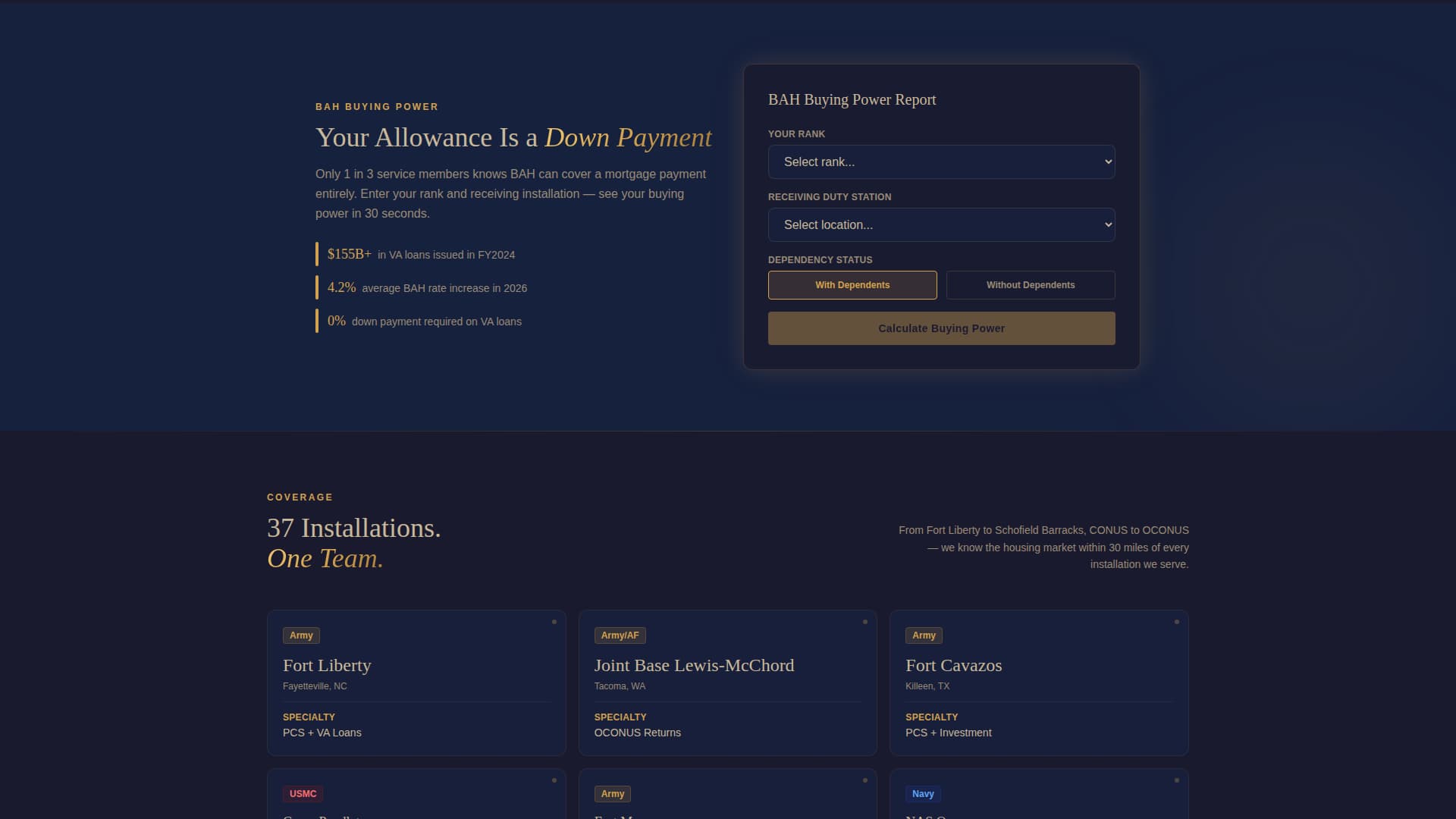 Garrison - Tactical Militaryrelocation Landing Page Template