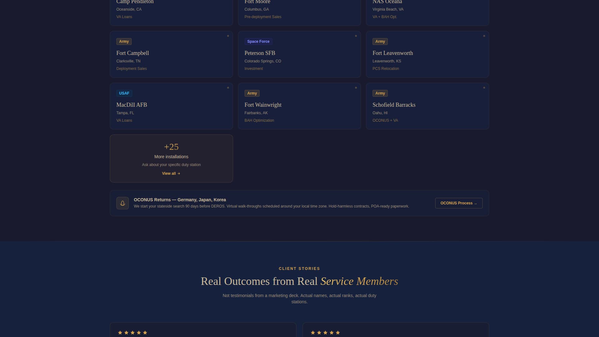 Garrison - Tactical Militaryrelocation Landing Page Template