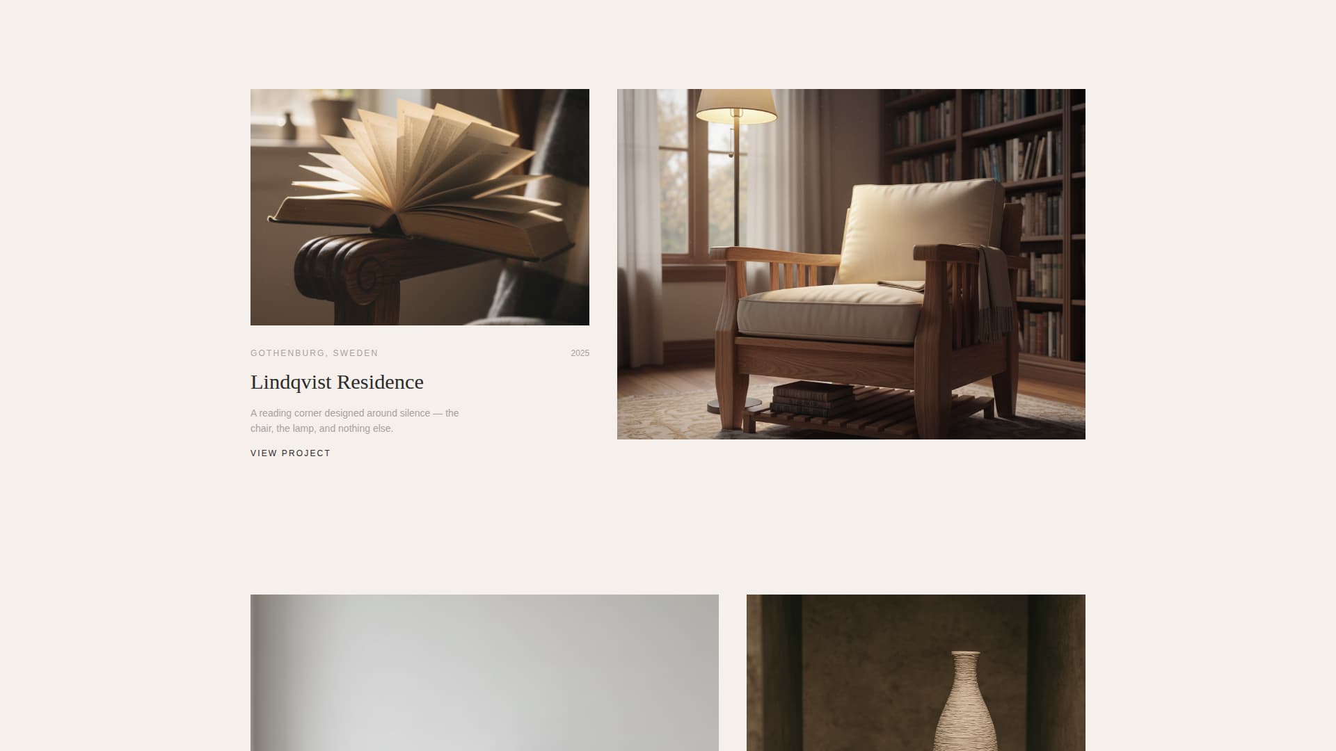 Stillhet - Serene Interiordesign Landing Page Template