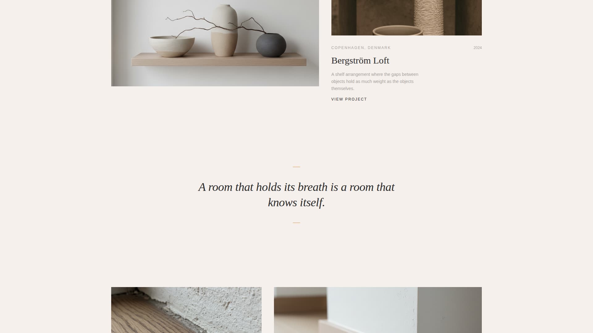 Stillhet - Serene Interiordesign Landing Page Template