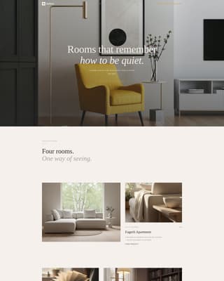Stillhet - Serene Interiordesign Landing Page Template