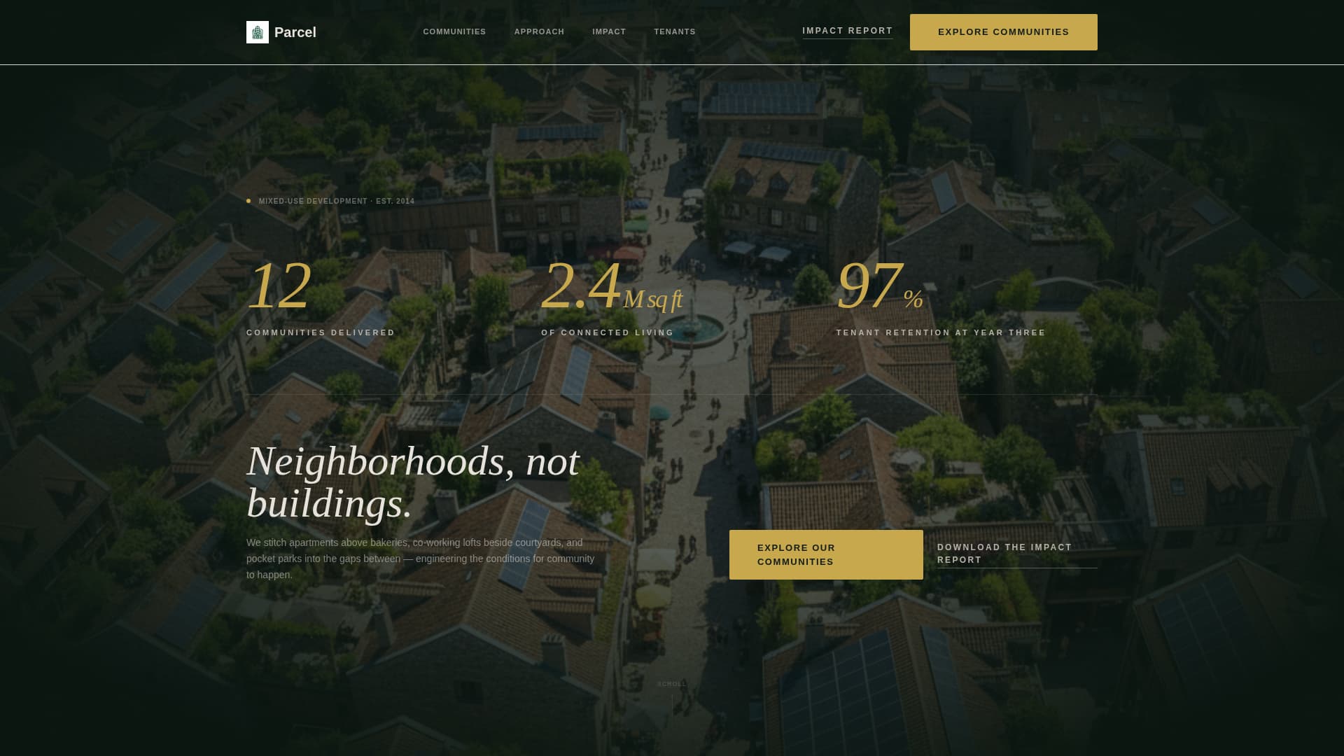 Parcel - Compelling Mixeduse Landing Page Template