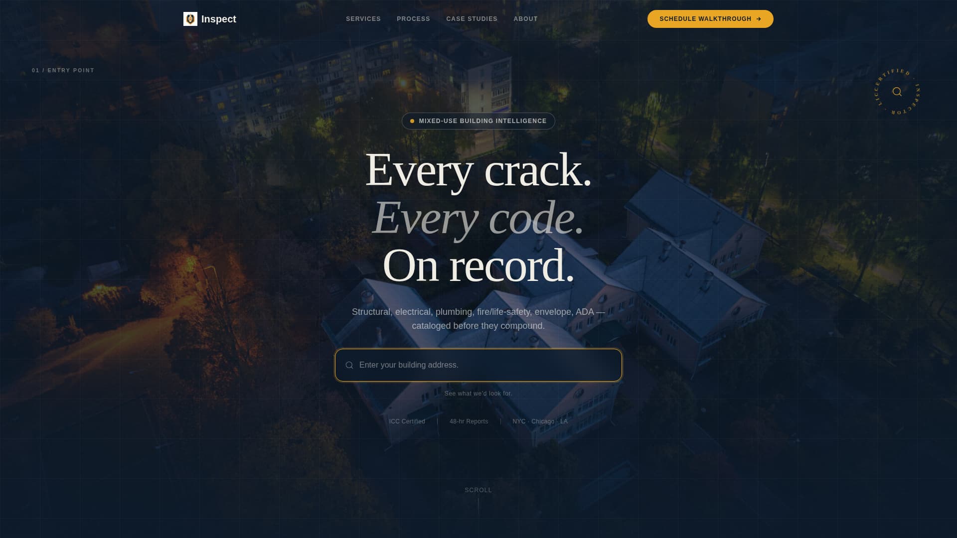 Inspect - Authoritative Mixeduse Landing Page Template