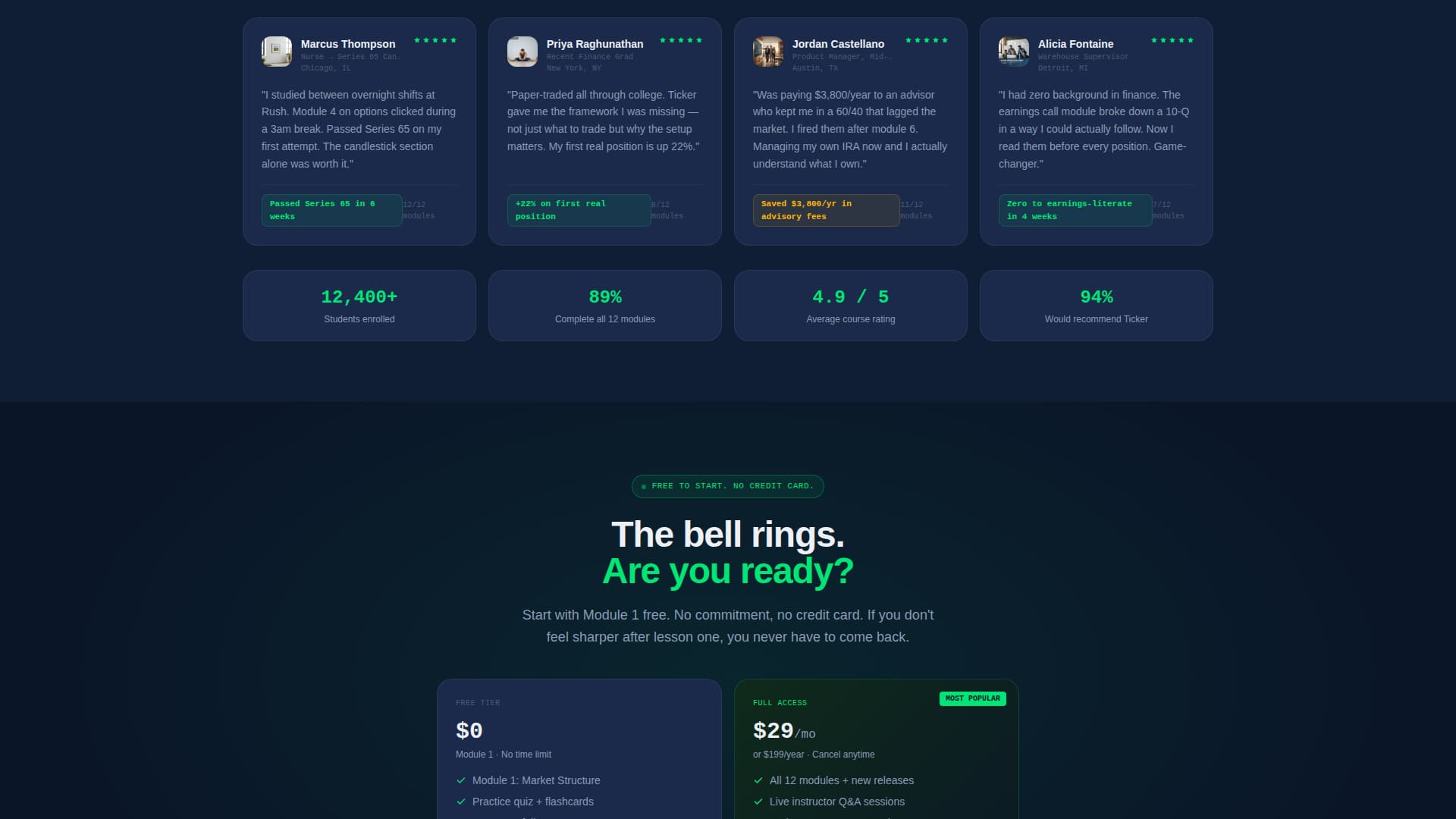 Ticker - Dynamic Trading Landing Page Template