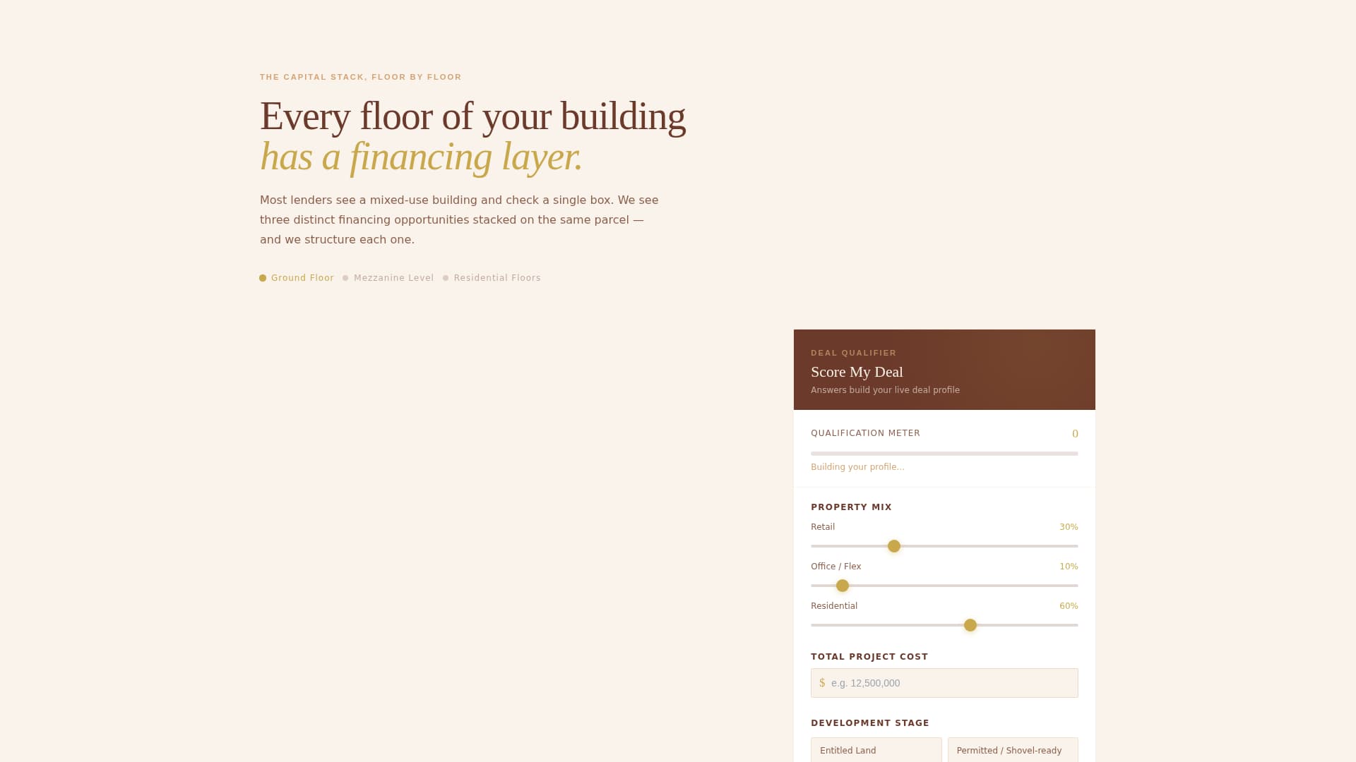 Leverage - Asymmetric Mixeduse Landing Page Template