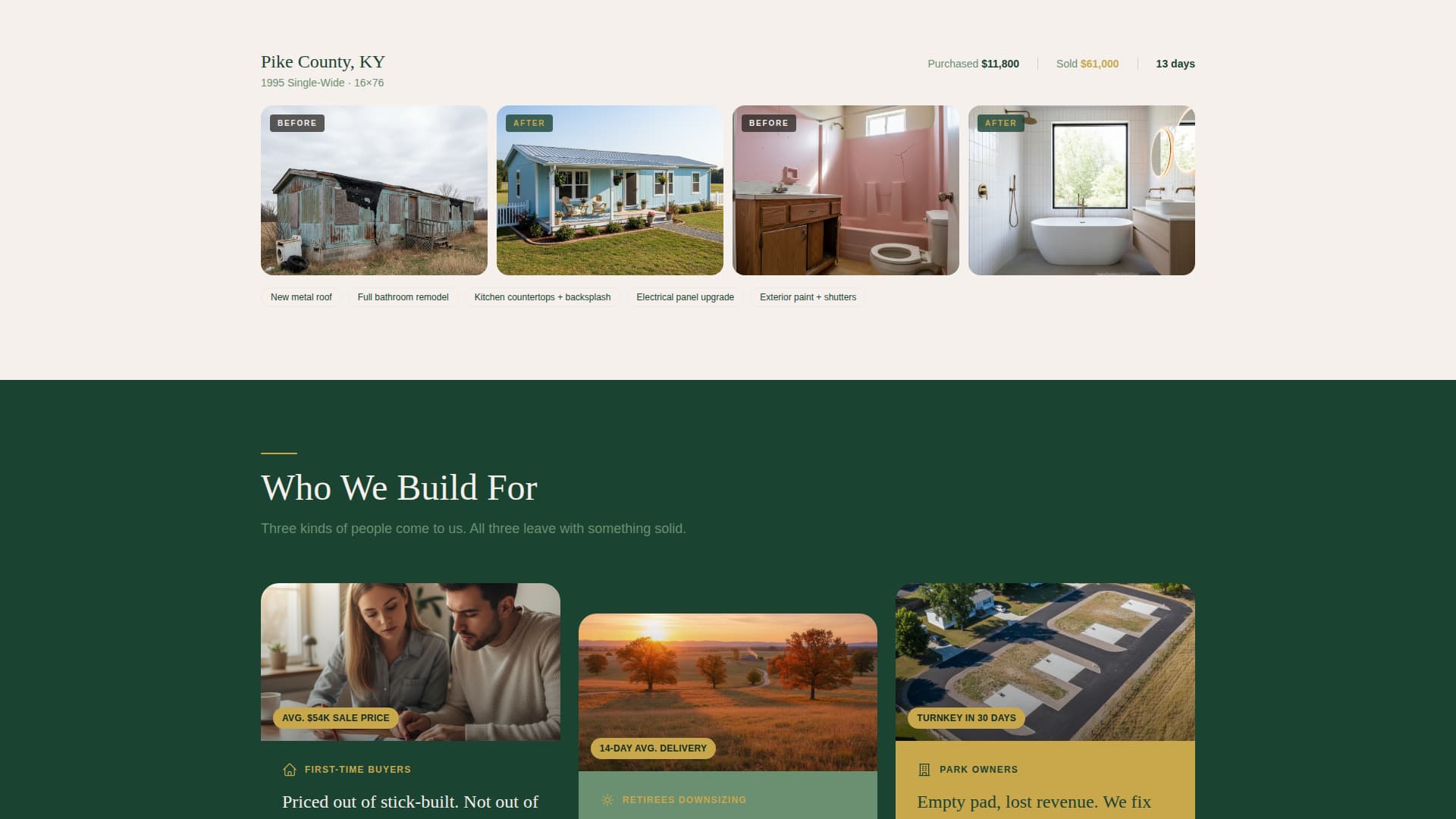Homestead - Trusted Manufacturedhome Landing Page Template