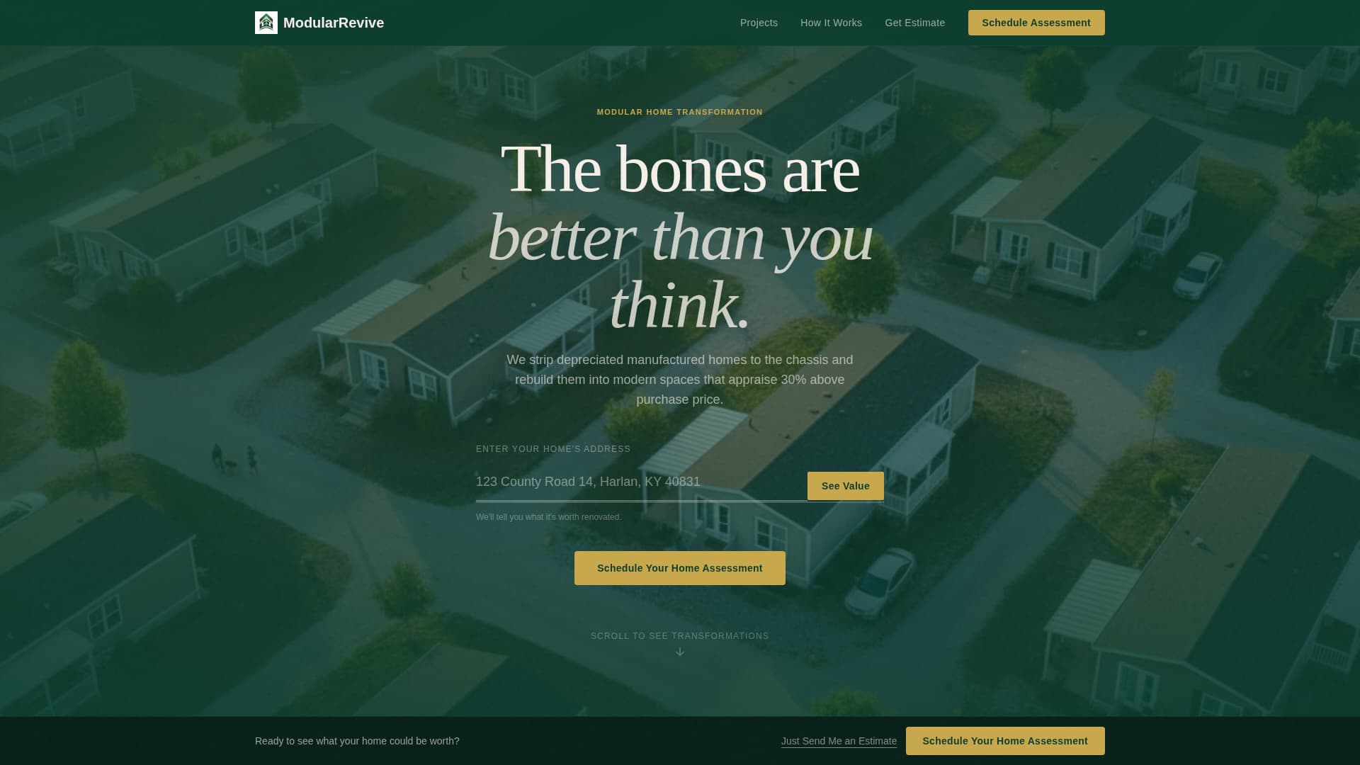 Modularrevive - Precision Renovation Landing Page Template