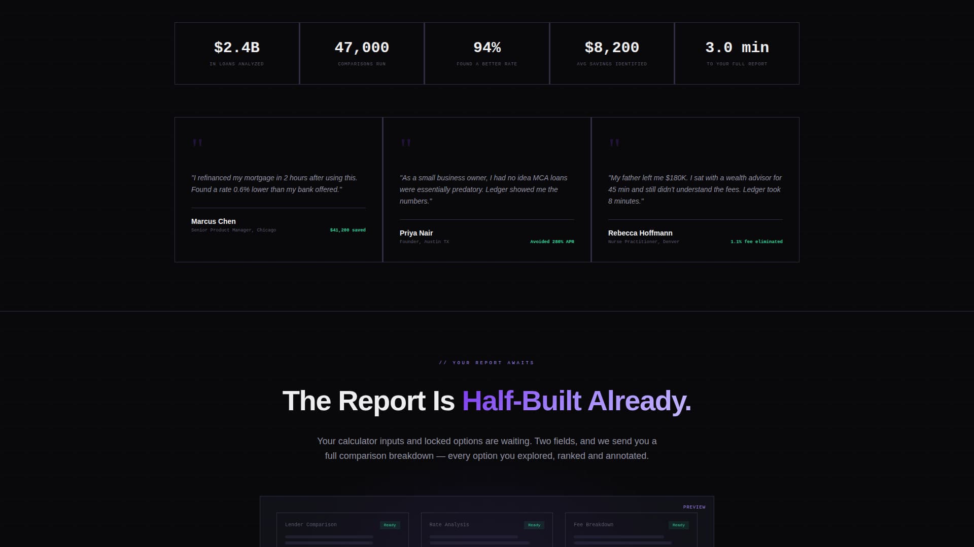 Ledger - Dynamic Financial Landing Page Template