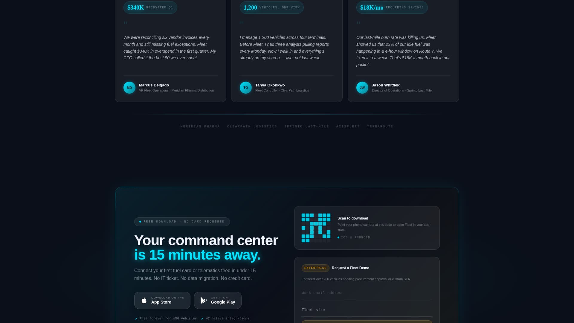 Navigate — Fleet Operations Landing Page Template