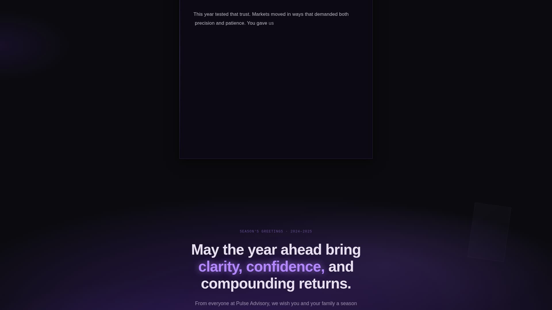 Pulse - Luminous Financial Landing Page Template
