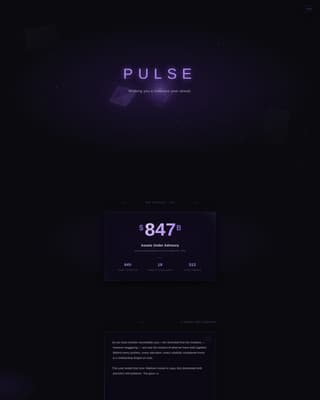 Pulse - Luminous Financial Landing Page Template