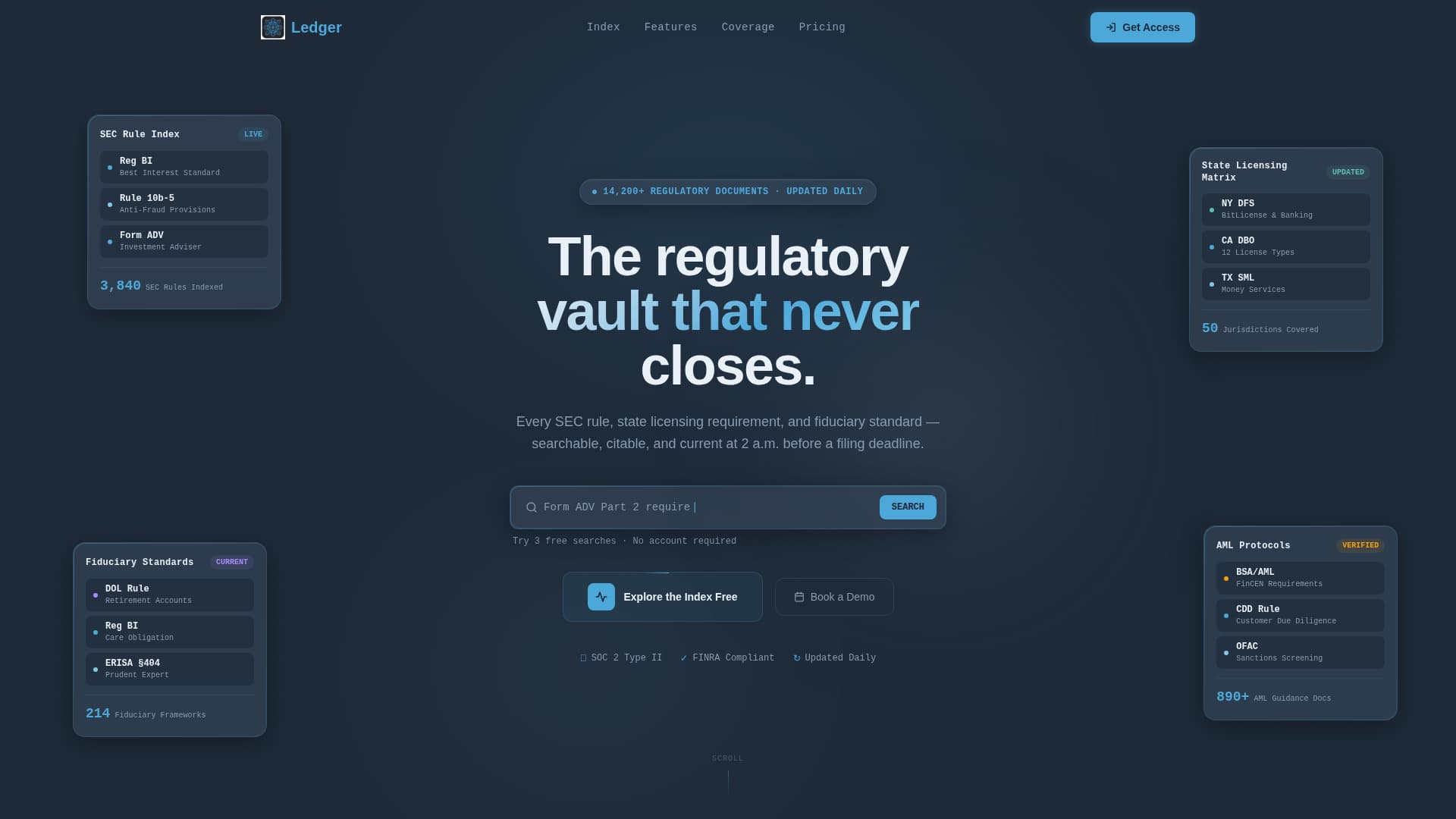 Ledger - Powerful Compliance Landing Page Template