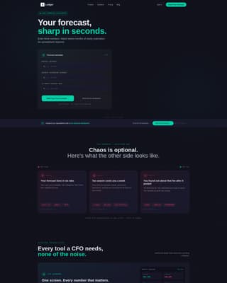 Ledger - Crystalline Fintech Landing Page Template