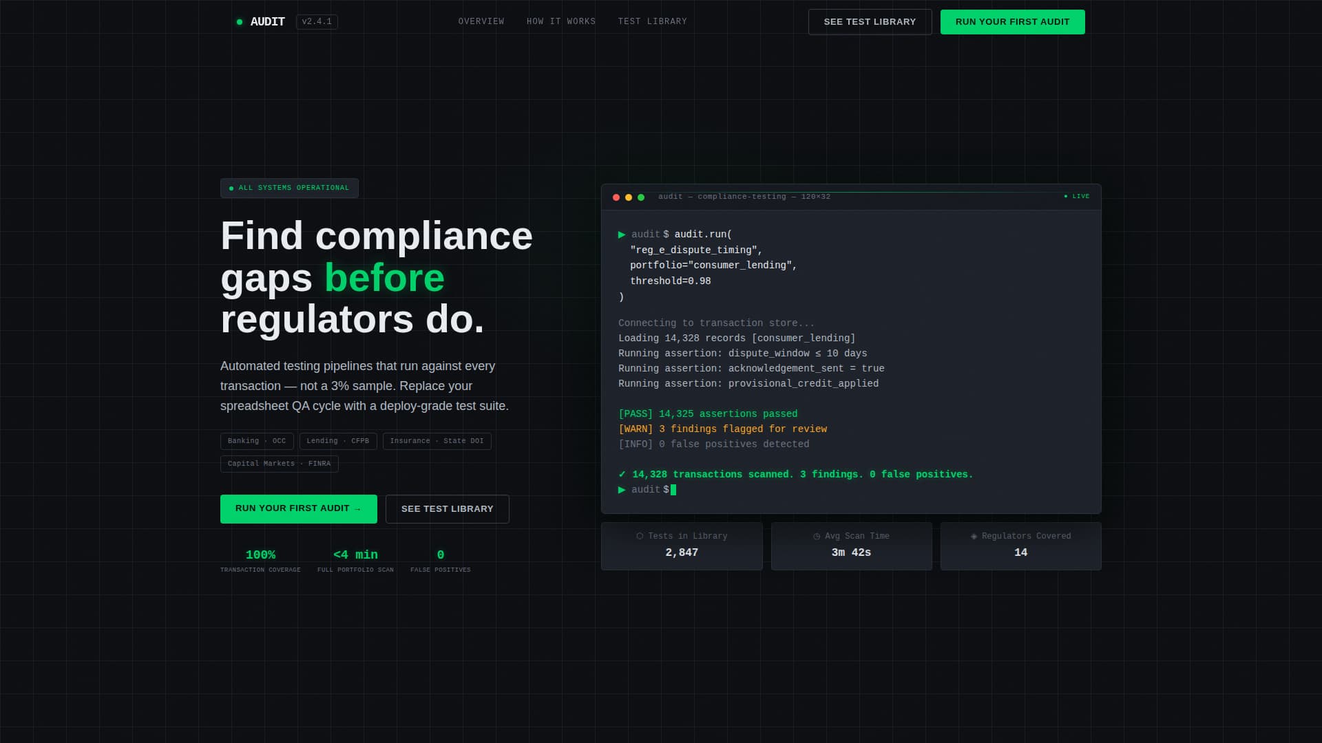 Audit - Automated Compliance Landing Page Template