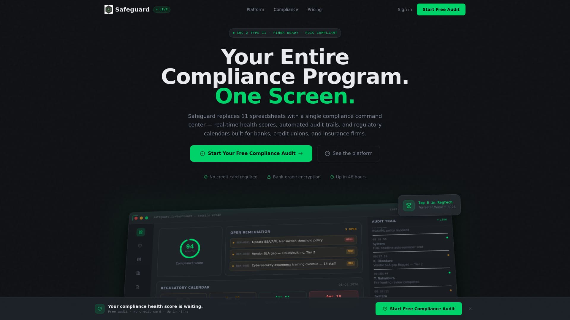 Guardian — Compliance Solution Landing Page Template