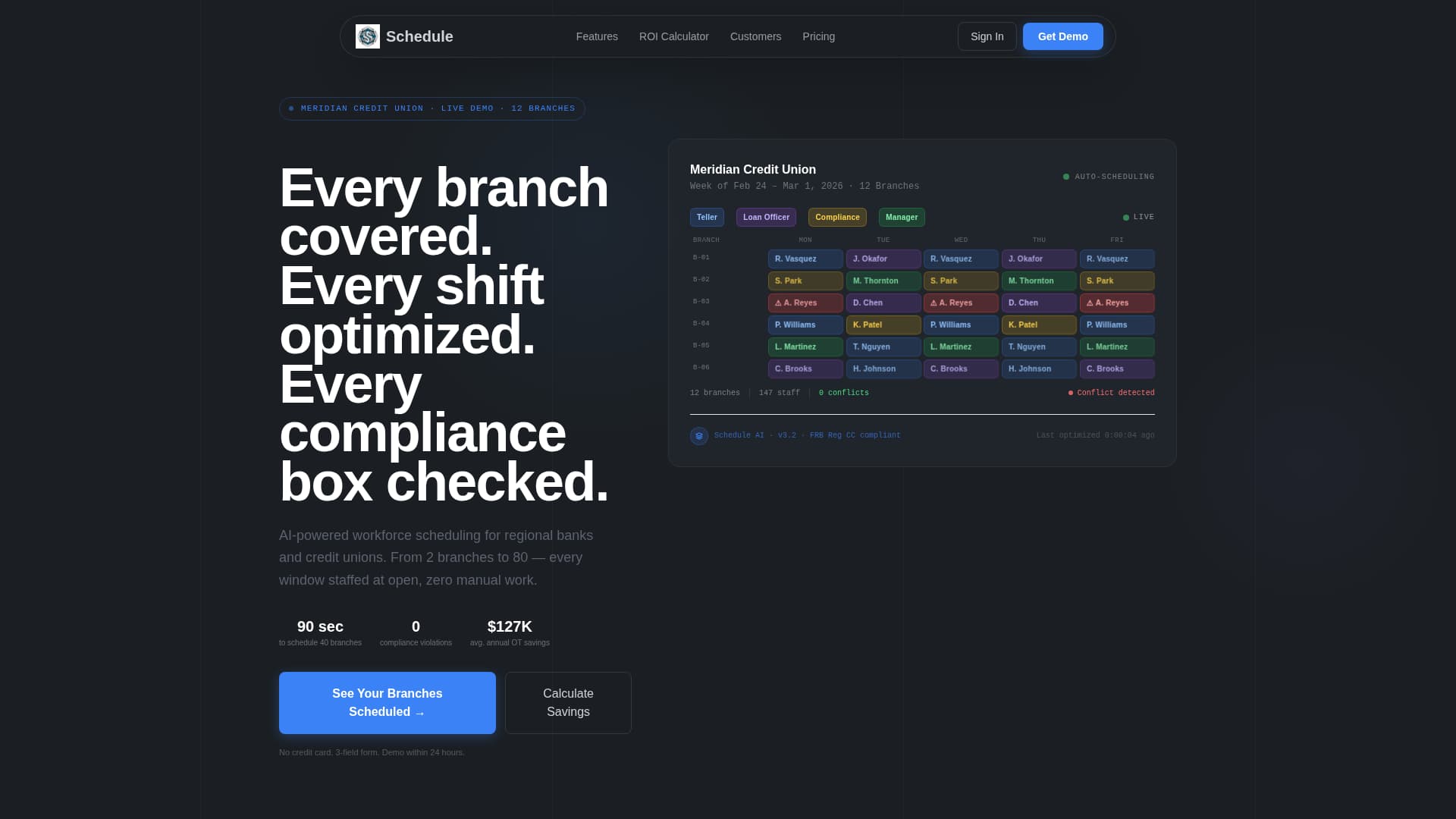 Schedule - Precision Financial Landing Page Template