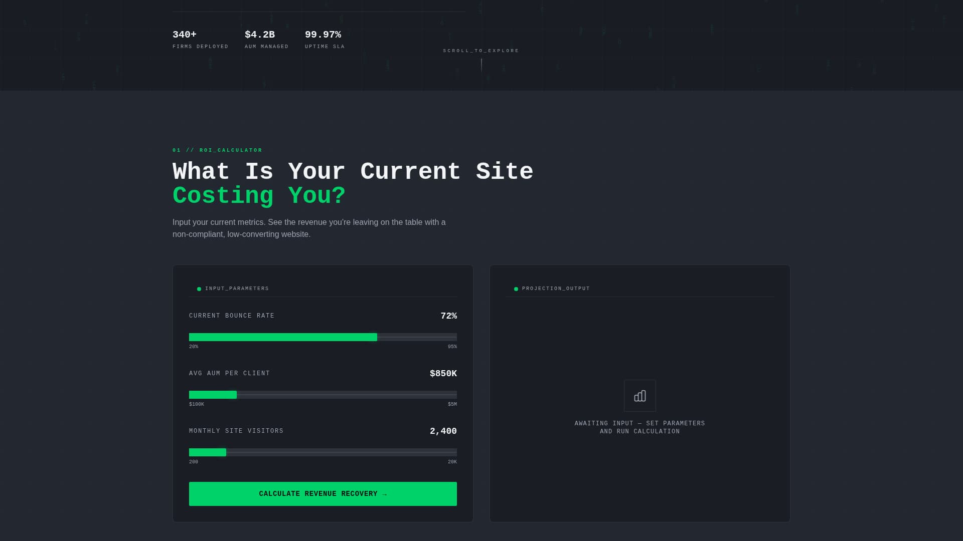 Ledger - Institutional Financial Services Landing Page Template