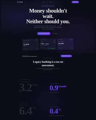 Velocity - Instant Fintech Landing Page Template