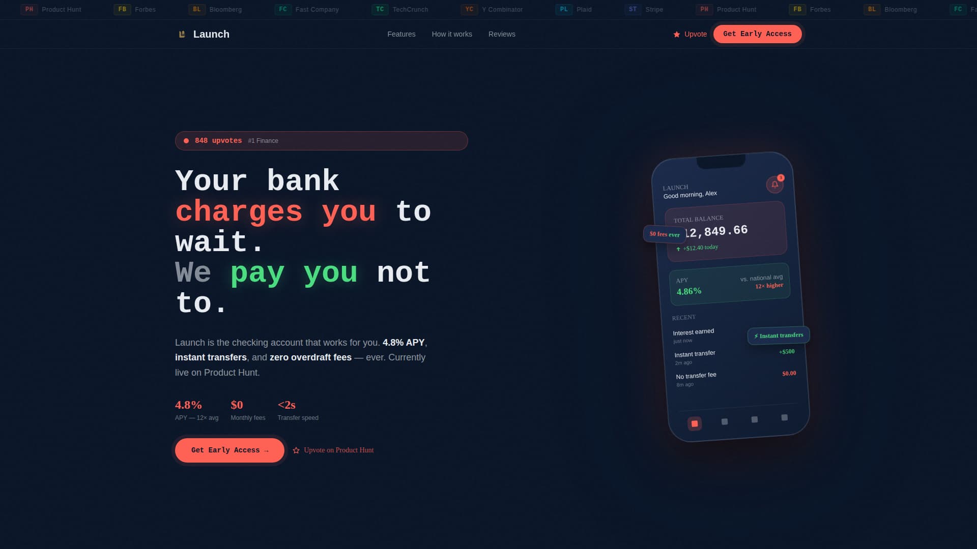 Stealth - Electric Fintech Landing Page Template