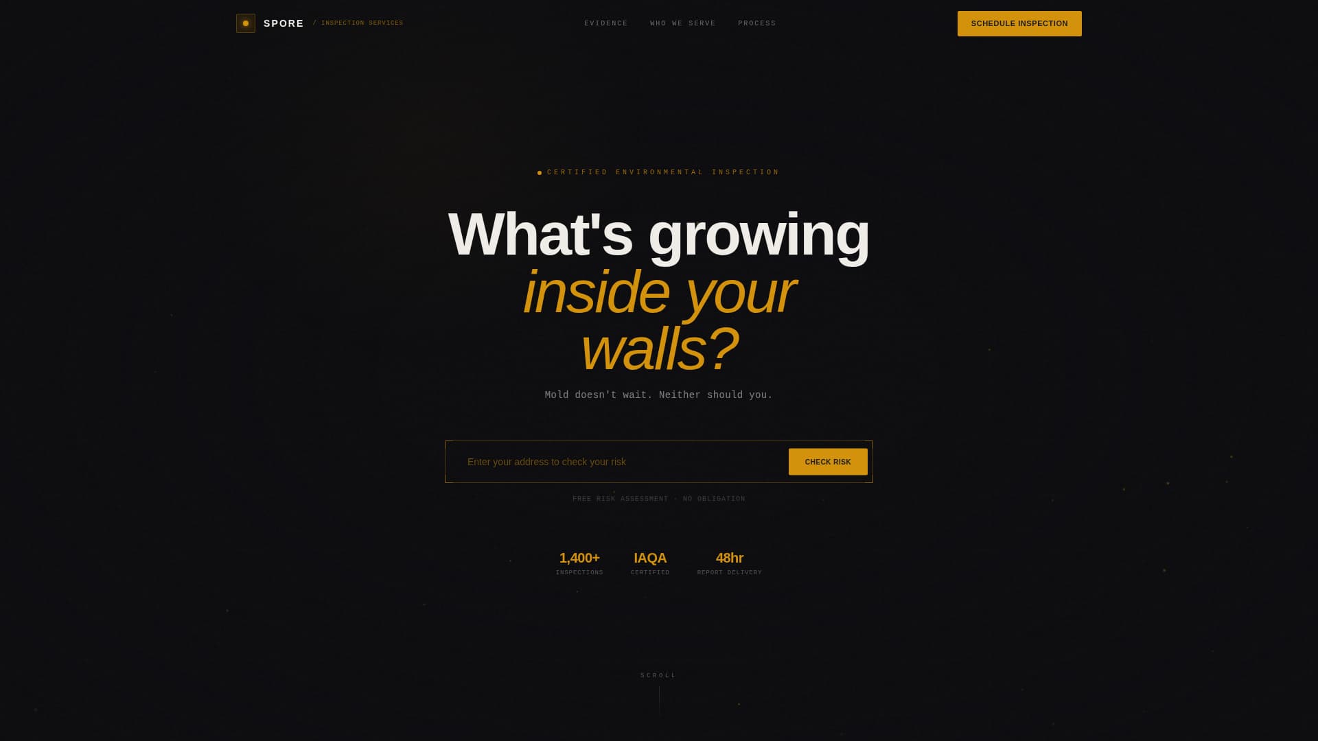 Spore - Immersive Inspection Landing Page Template
