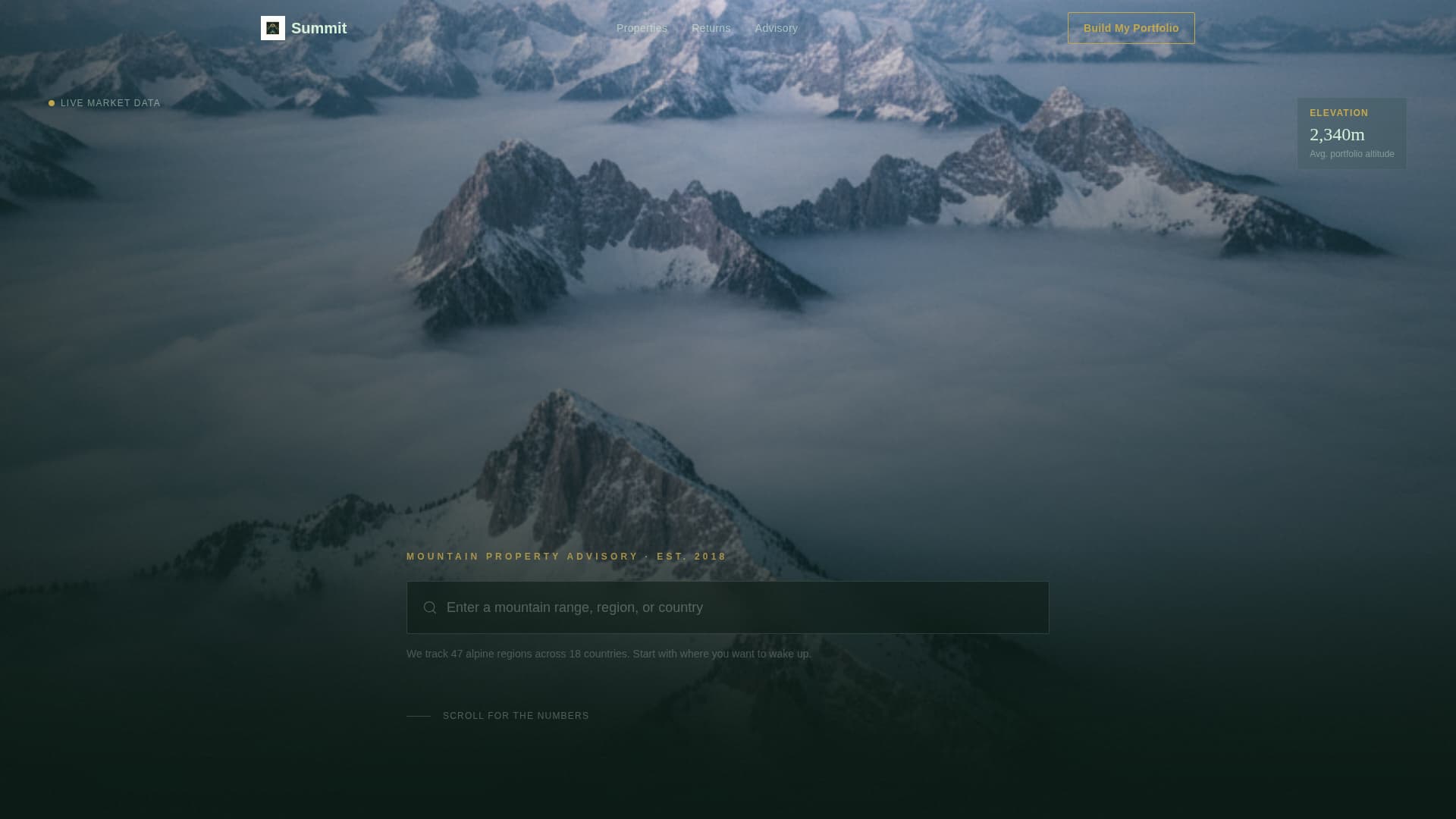 Summit - Elite Mountainproperty Landing Page Template
