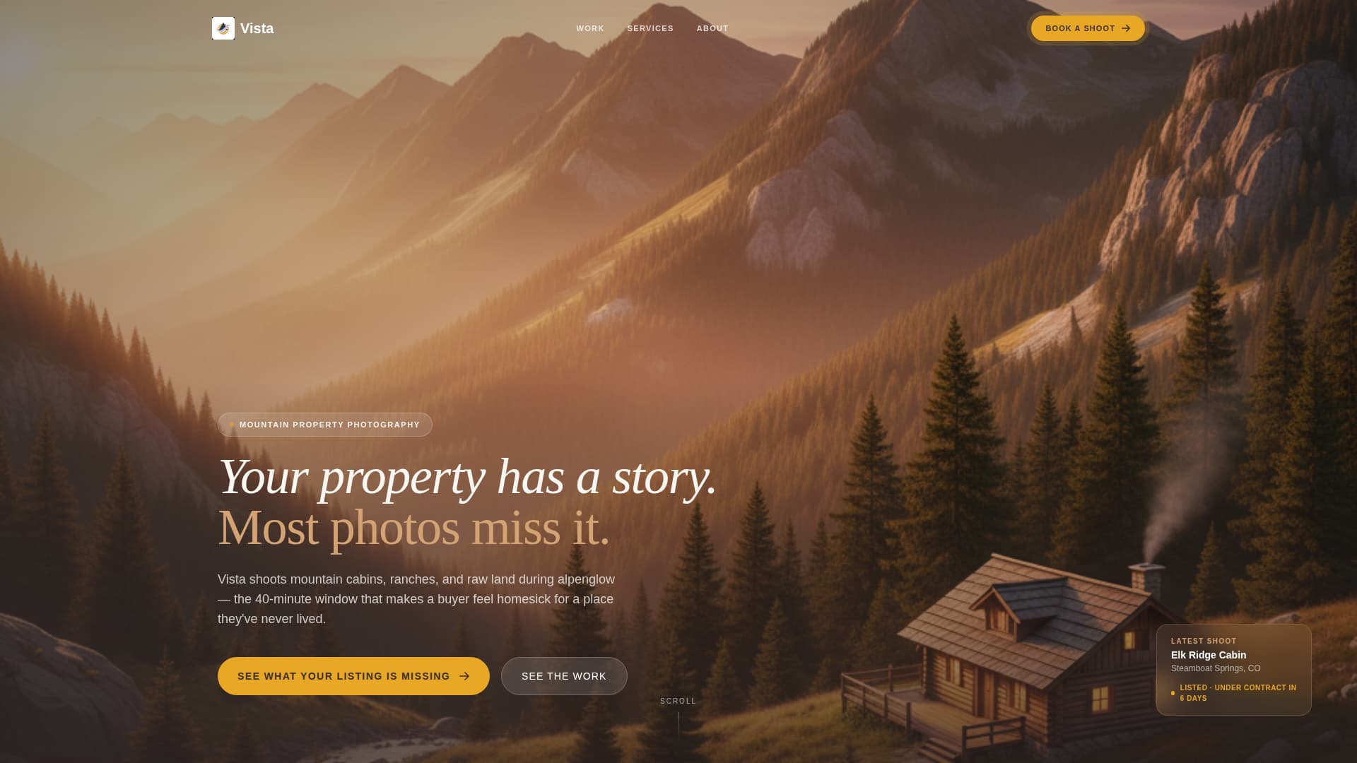 Vista - Stunning Mountainproperty Landing Page Template