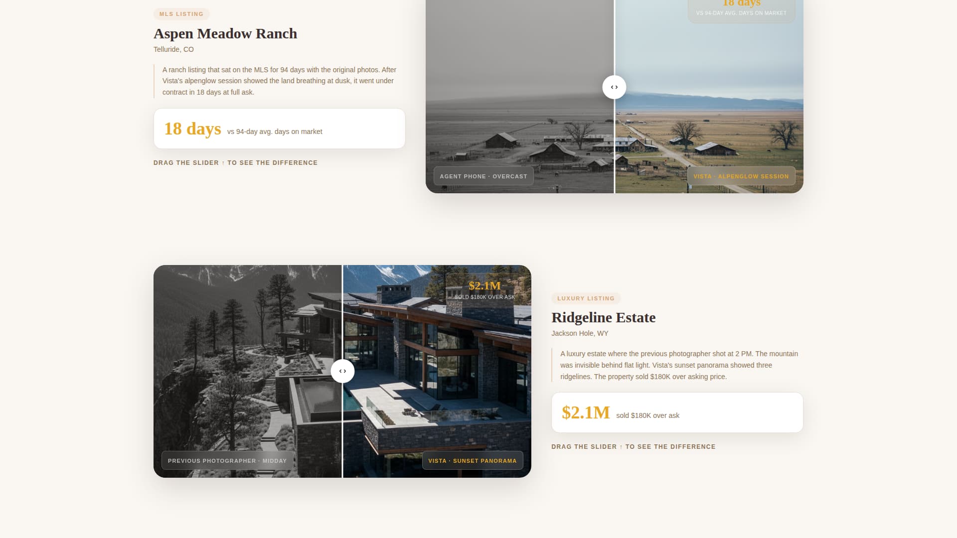 Vista - Stunning Mountainproperty Landing Page Template