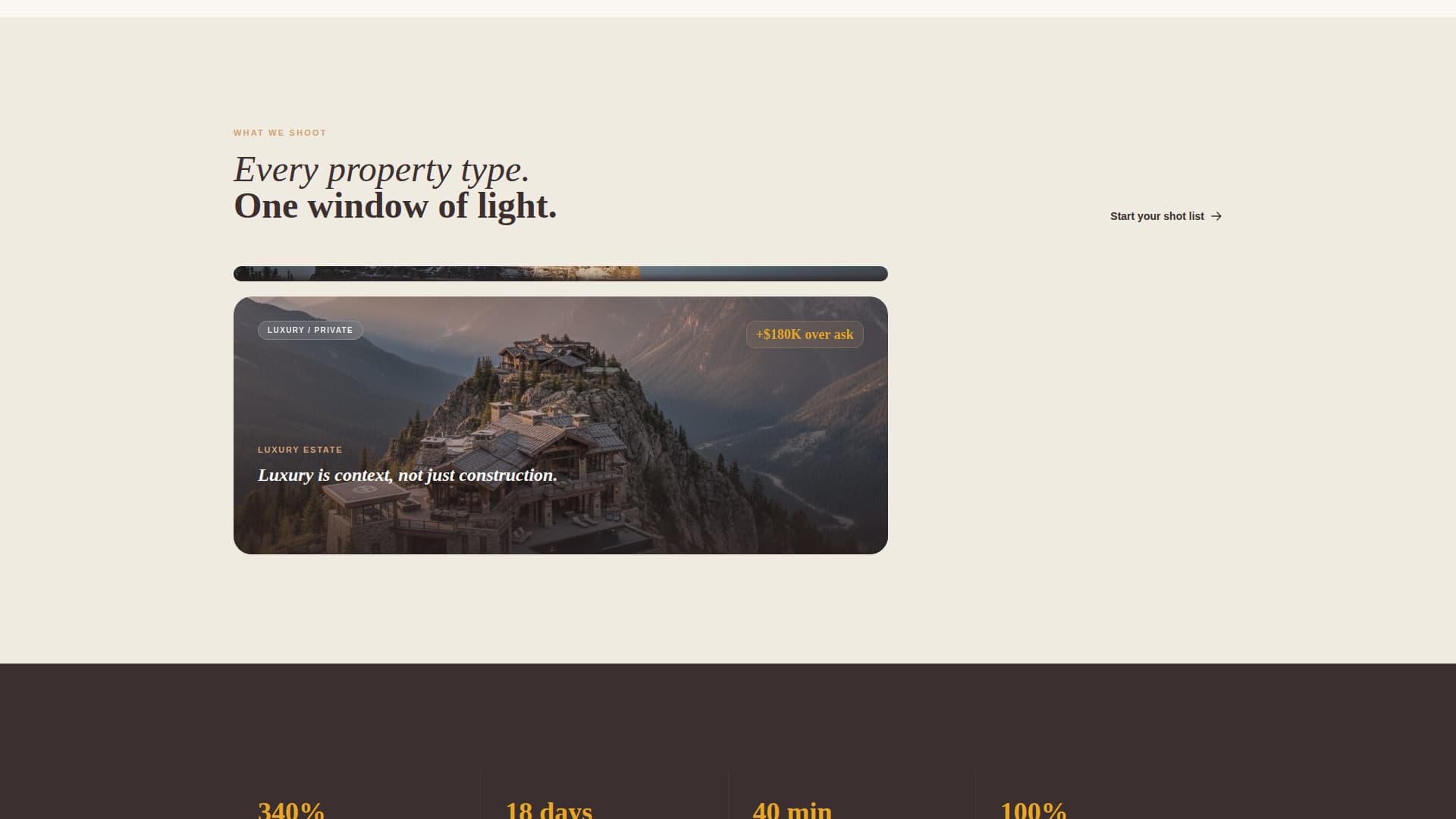 Vista - Stunning Mountainproperty Landing Page Template