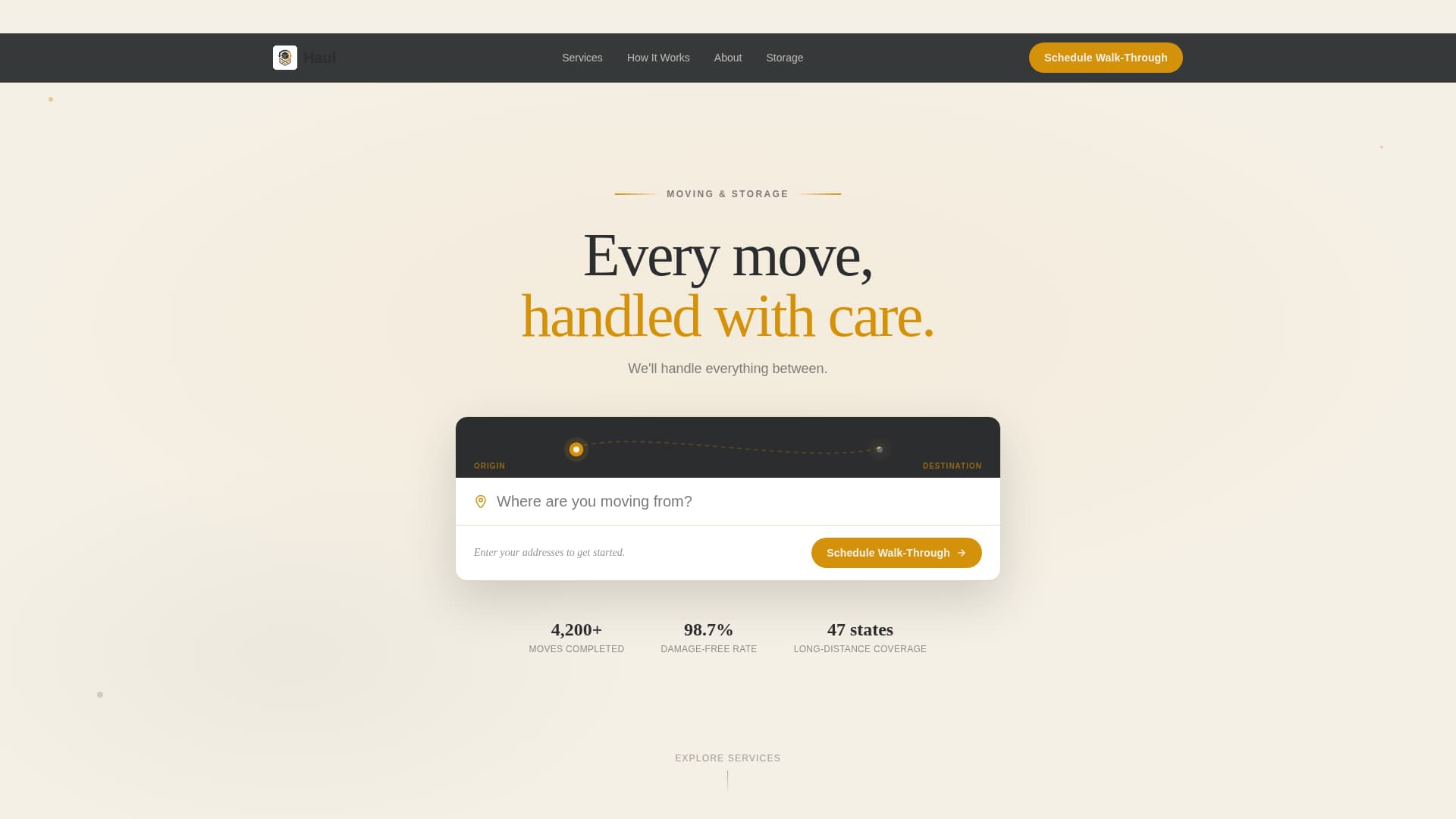 Haul - Seamless Moving Landing Page Template