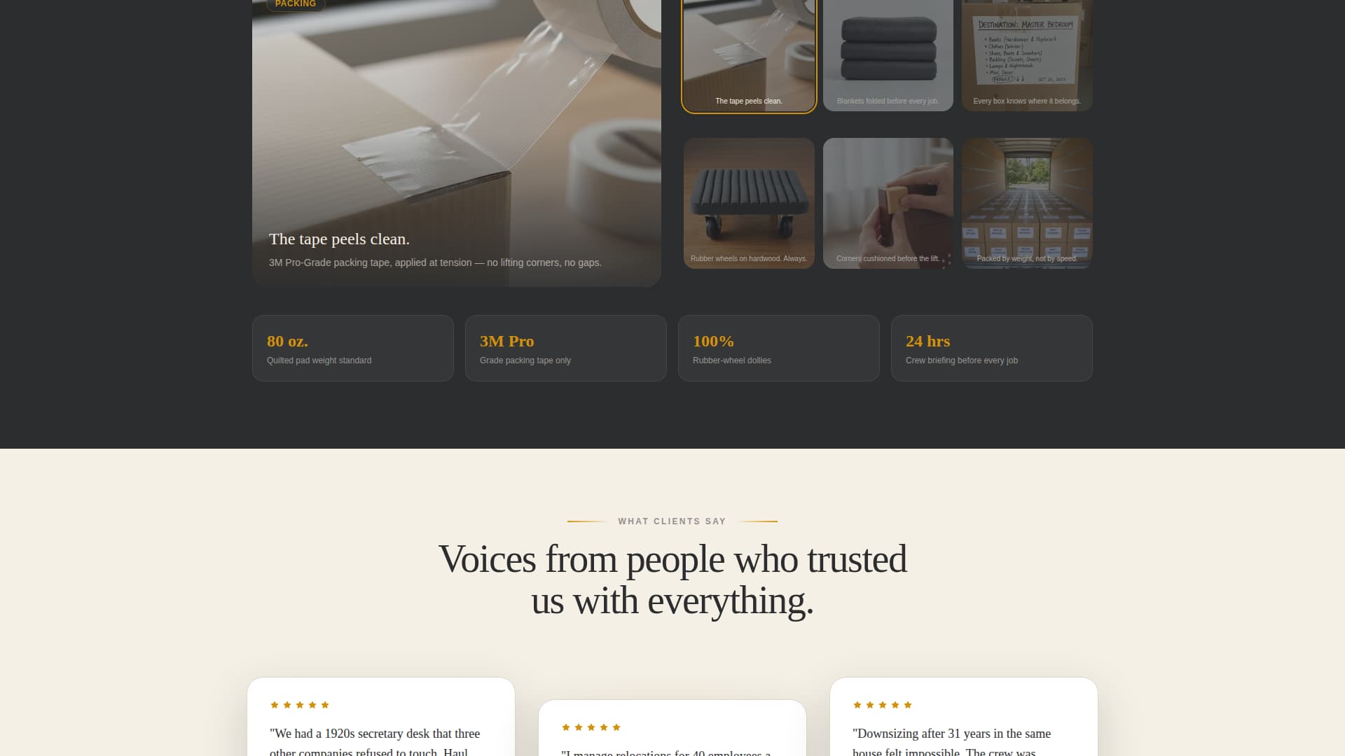 Haul - Seamless Moving Landing Page Template