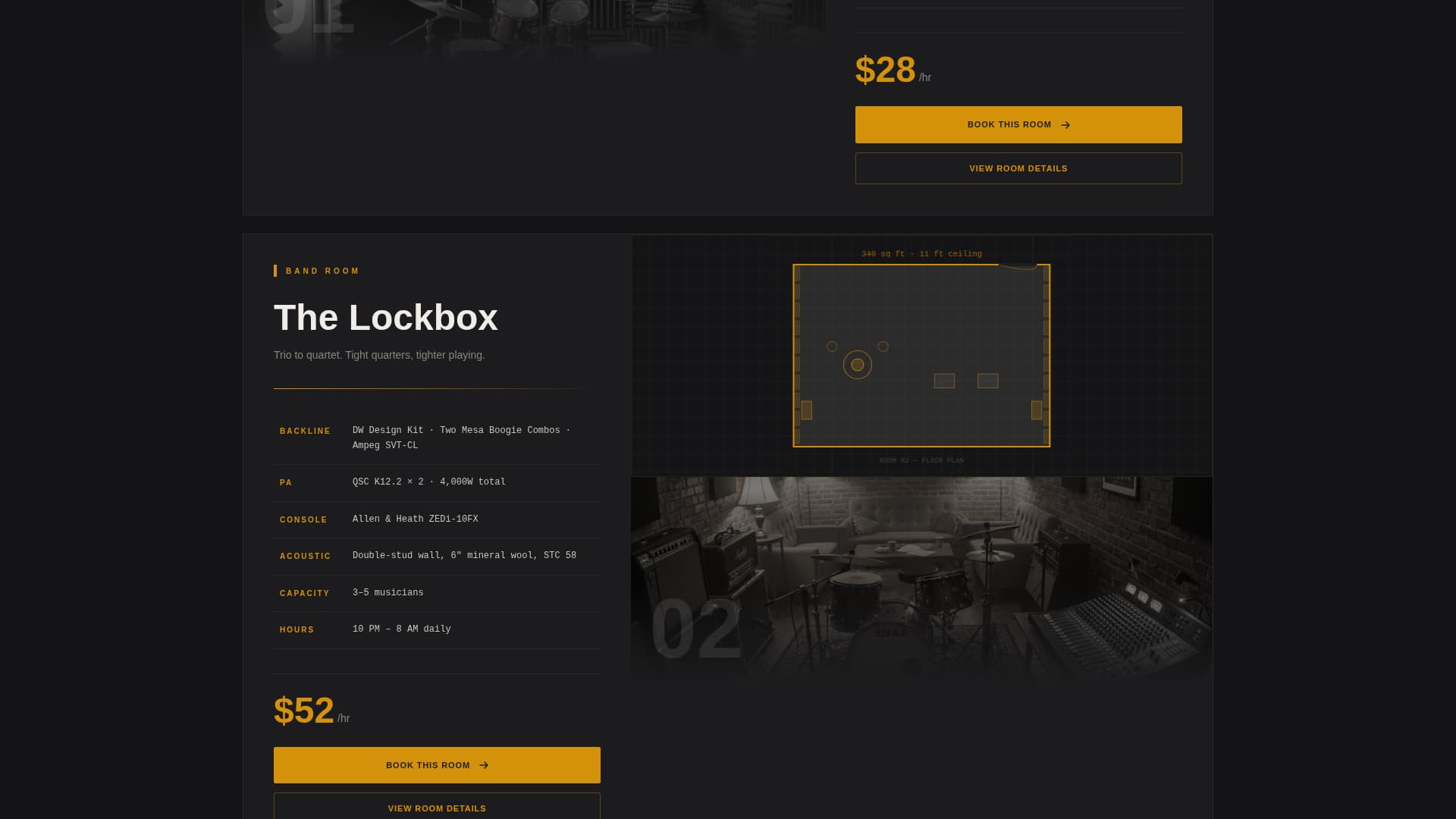 Lockout - Professional Rehearsalspace Landing Page Template