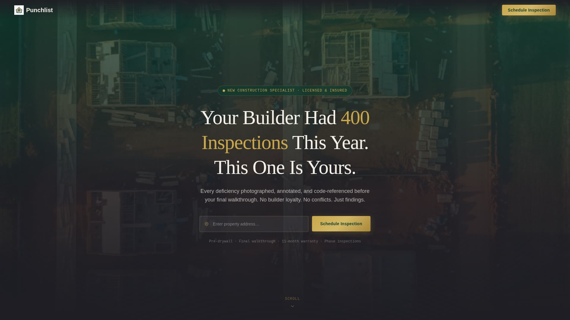 Punchlist - Authoritative Inspection Landing Page Template