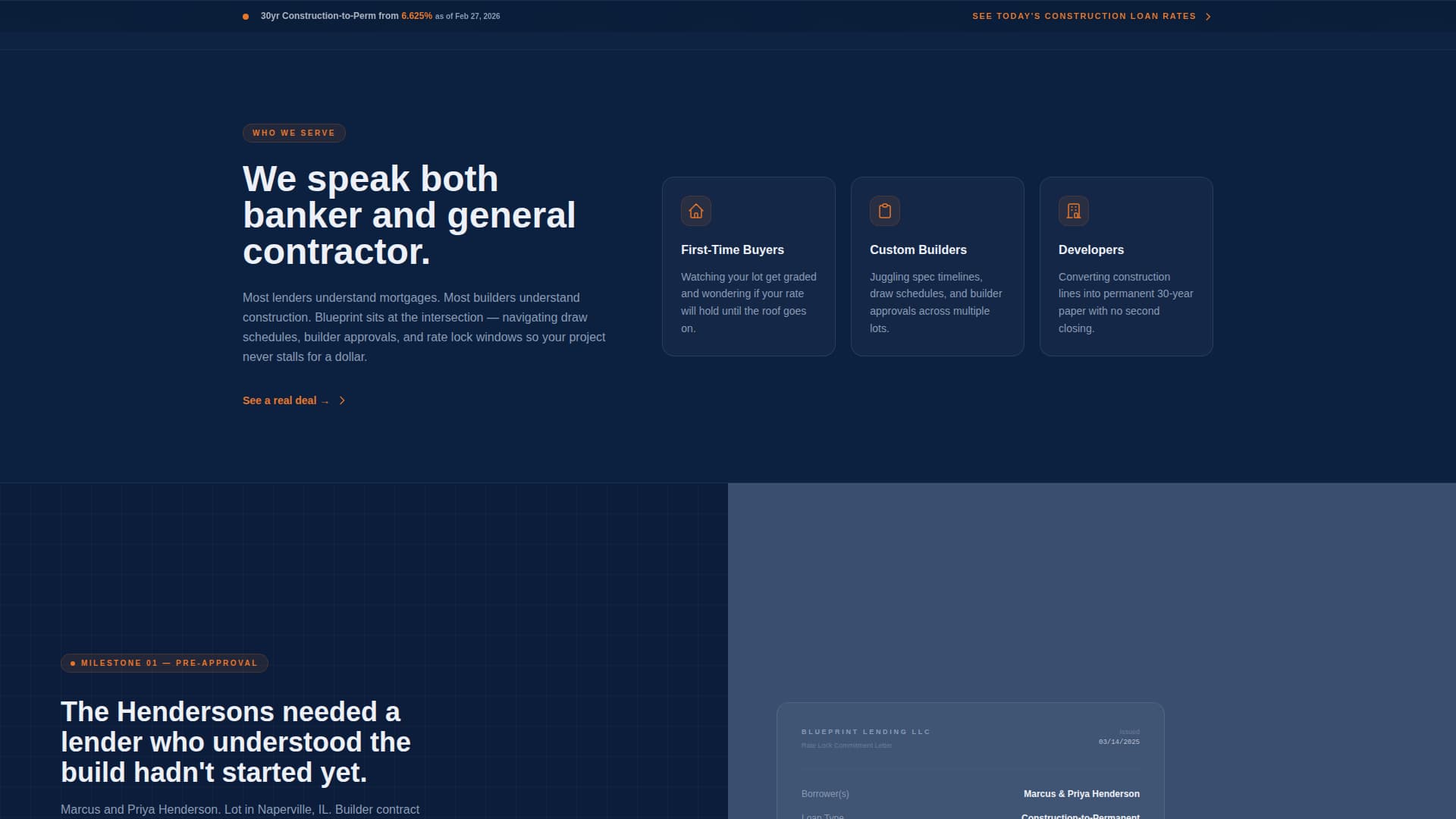 Blueprint - Precision Construction Landing Page Template