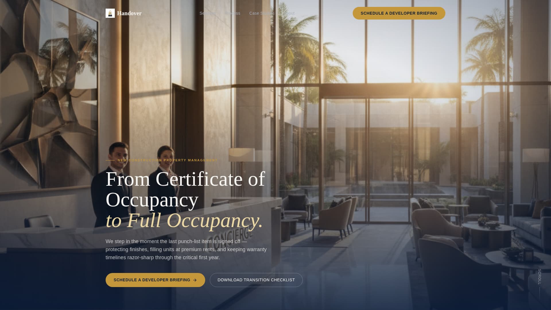 Handover - Pristine Property Landing Page Template