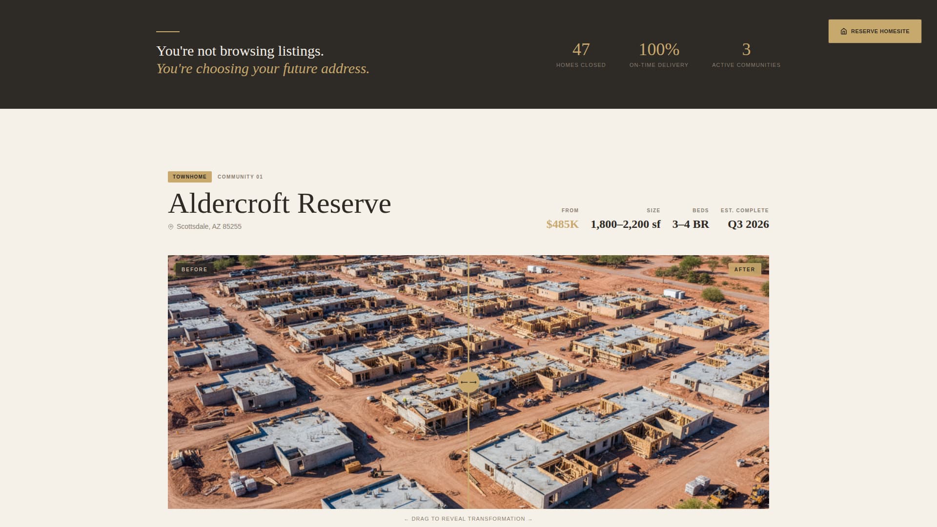 Foundation - Visionary New Construction Landing Page Template