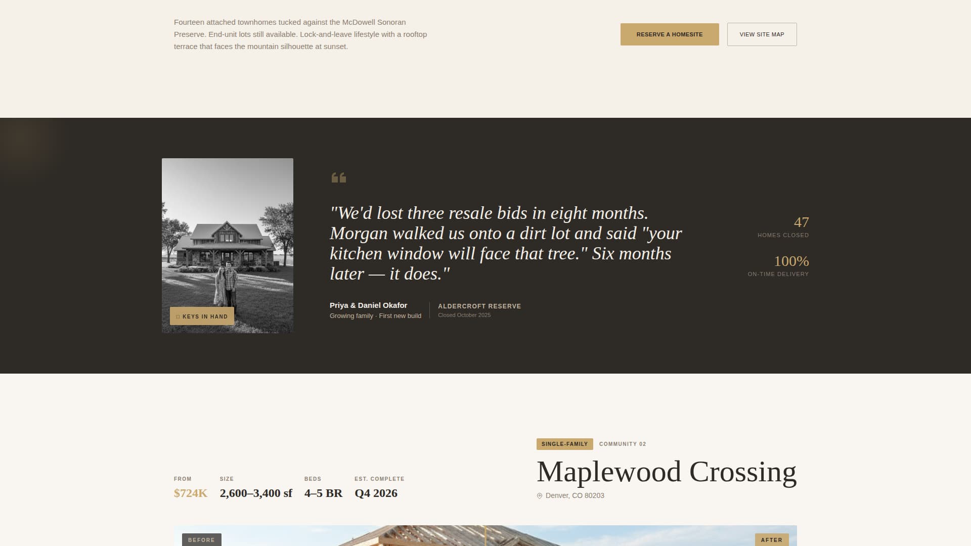 Foundation - Visionary New Construction Landing Page Template