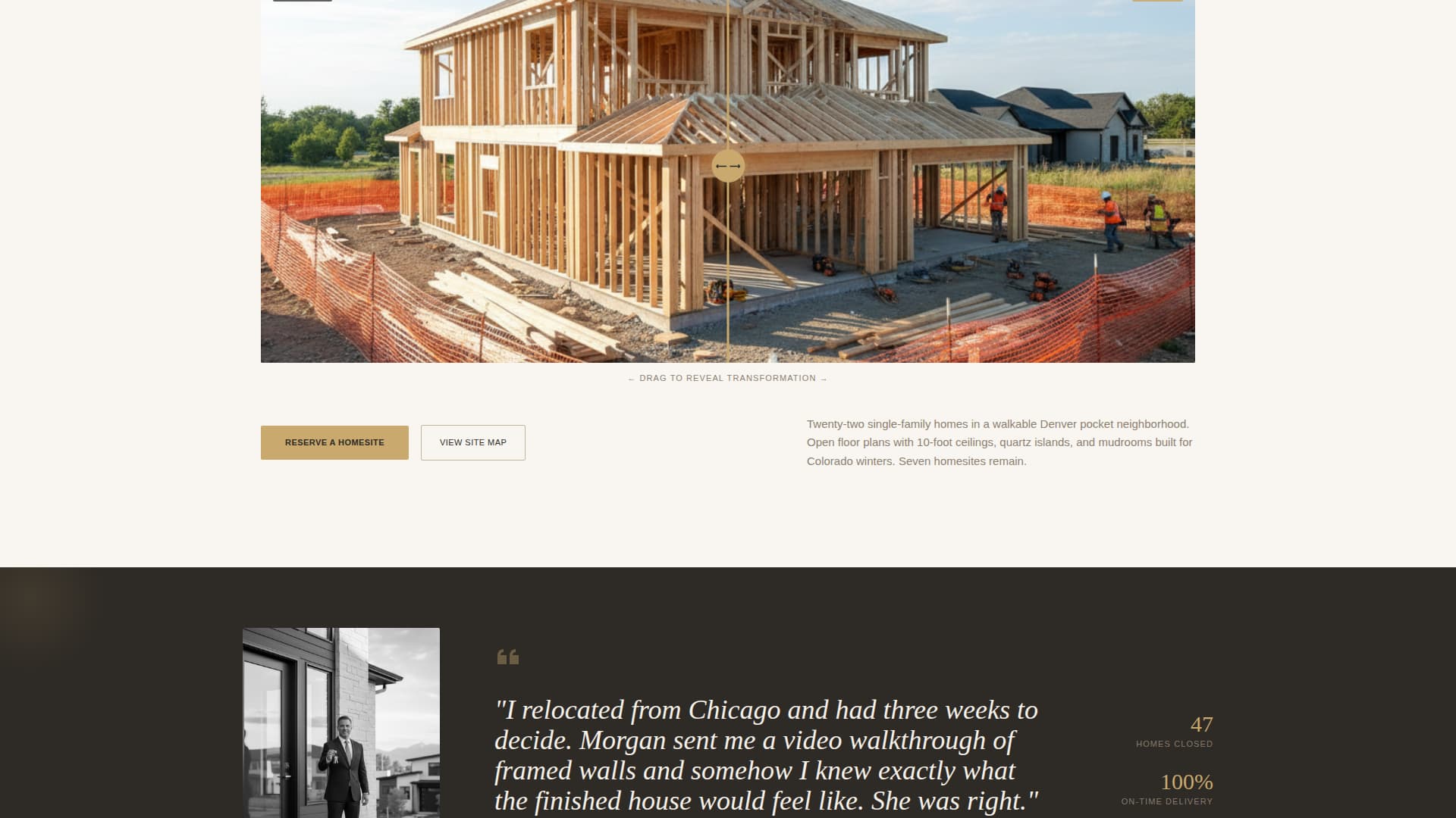 Foundation - Visionary New Construction Landing Page Template